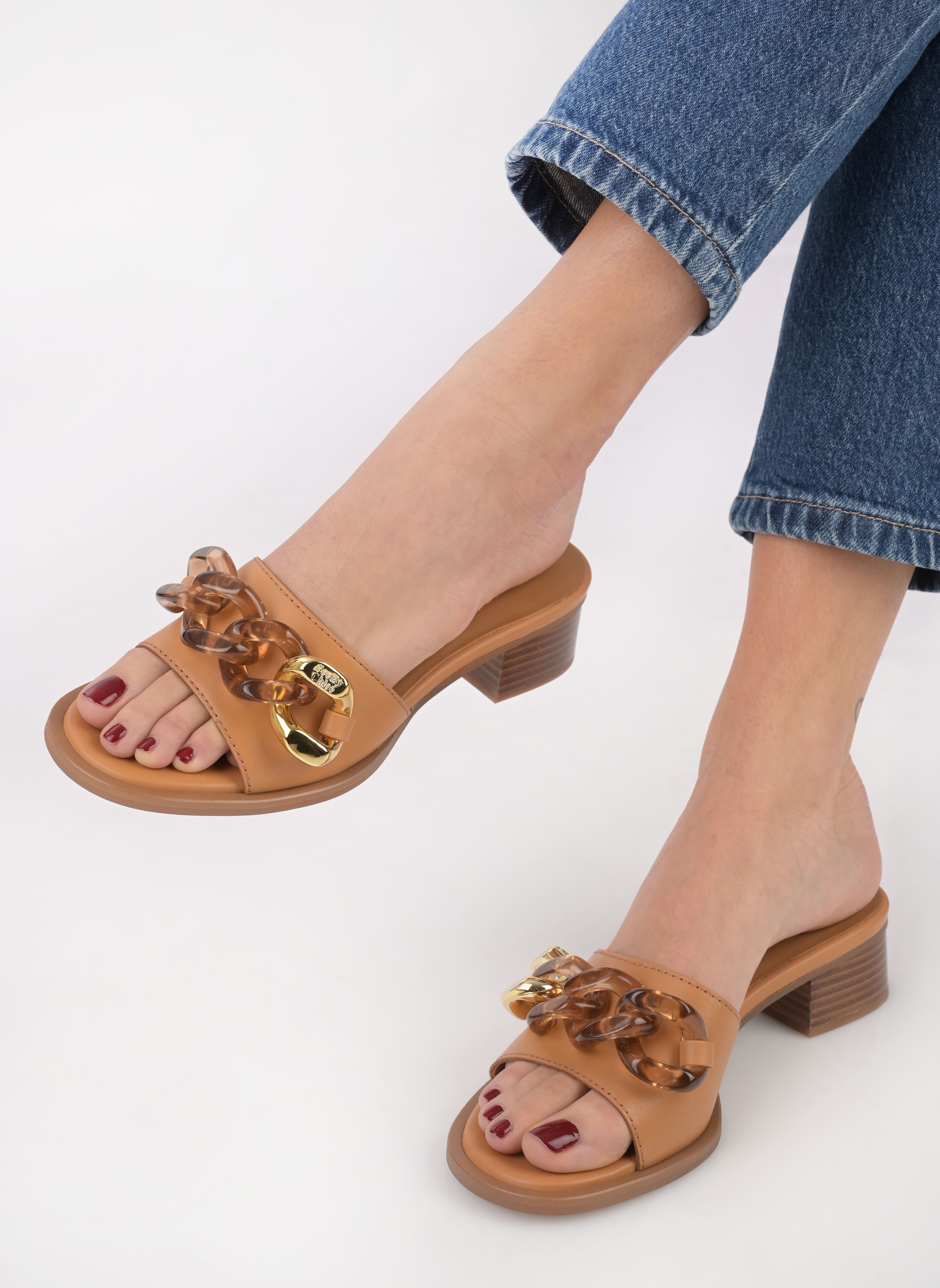 Sandalen Monyca Mid Heel damen braun See by Chloé Sandalen Monyca Mid Heel damen braun TAN