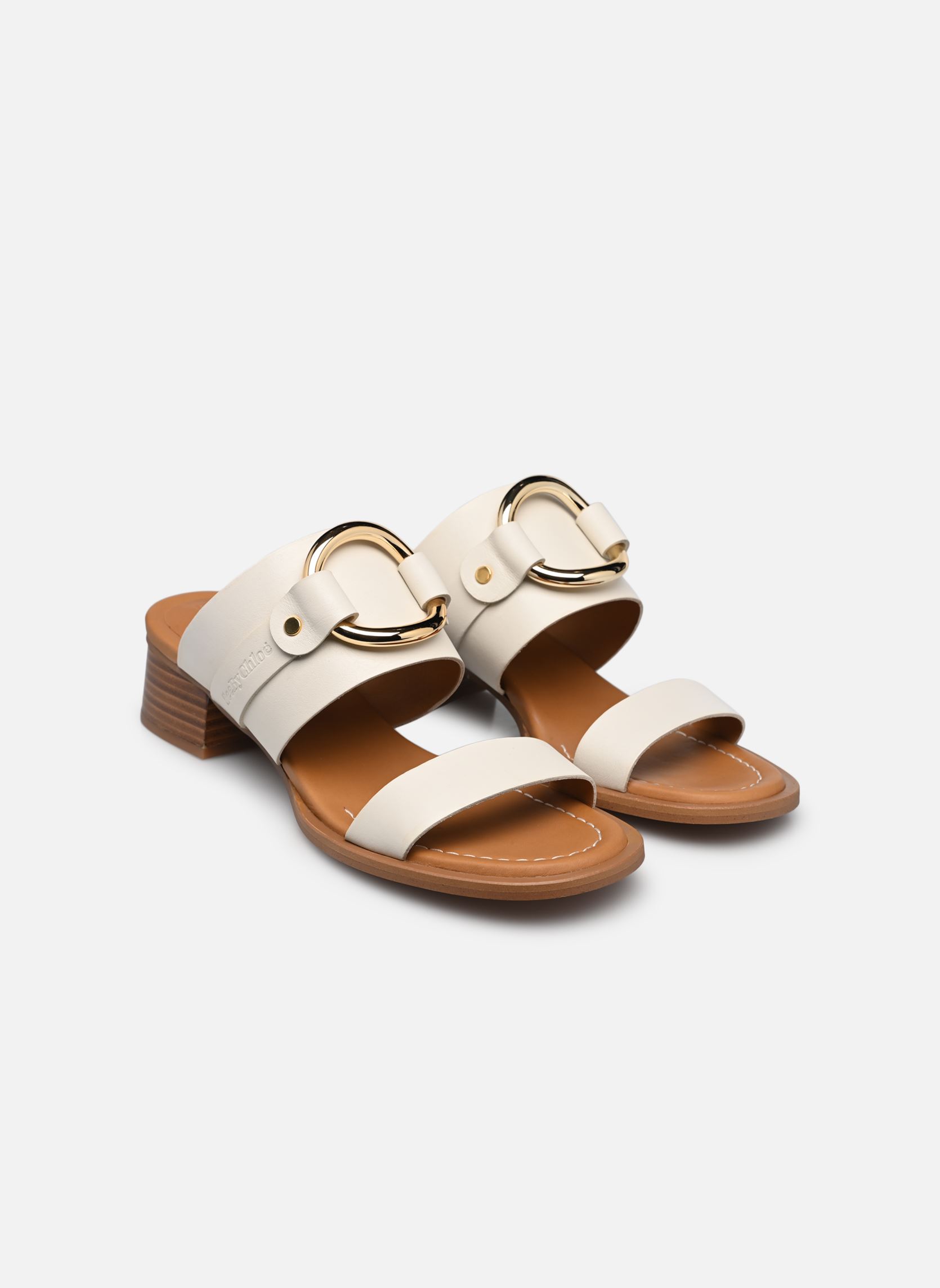 Sandalen Hana Mule Mid Heel damen weiß See by Chloé Sandalen Hana Mule Mid Heel damen weiß NATURAL