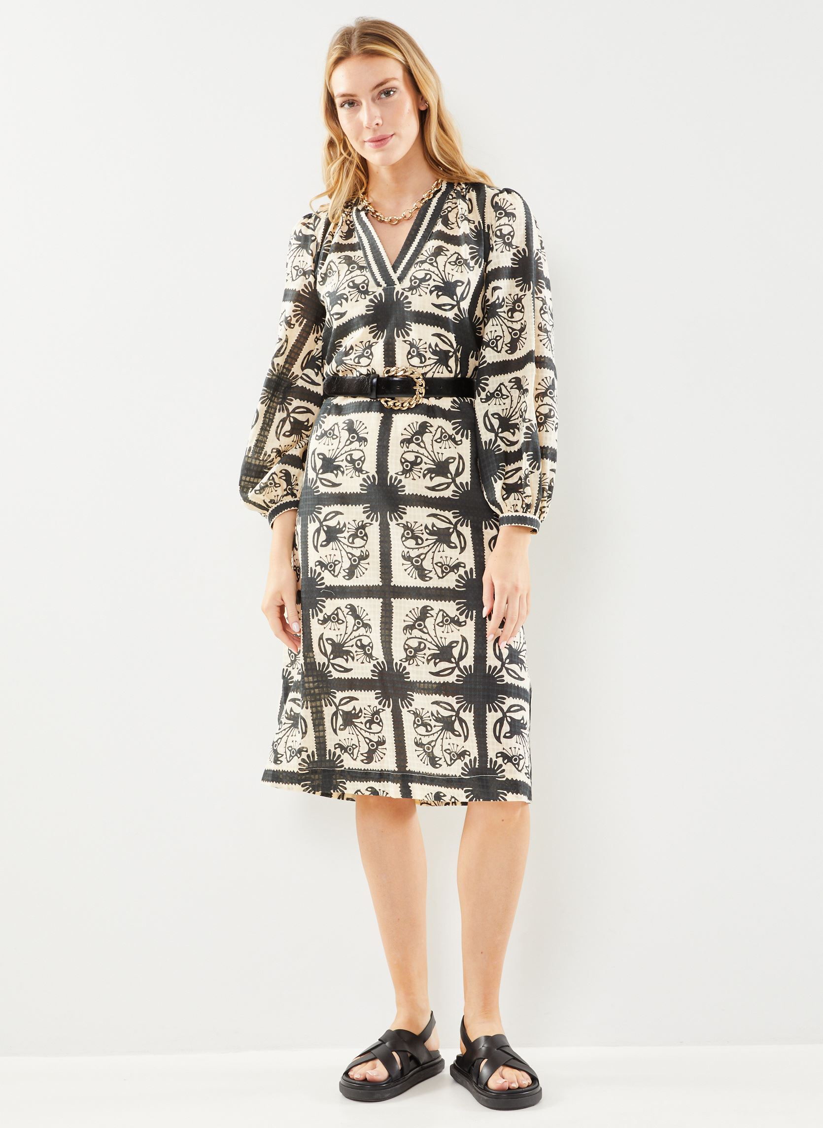 Robes Robe Midi Gisela femme multicolore Stella Forest Robes Robe Midi Gisela femme multicolore Carbone