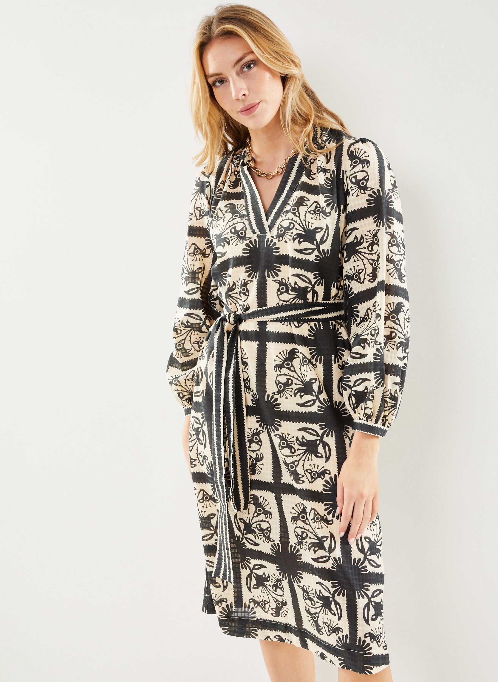 Robes Robe Midi Gisela femme multicolore Stella Forest Robes Robe Midi Gisela femme multicolore Carbone