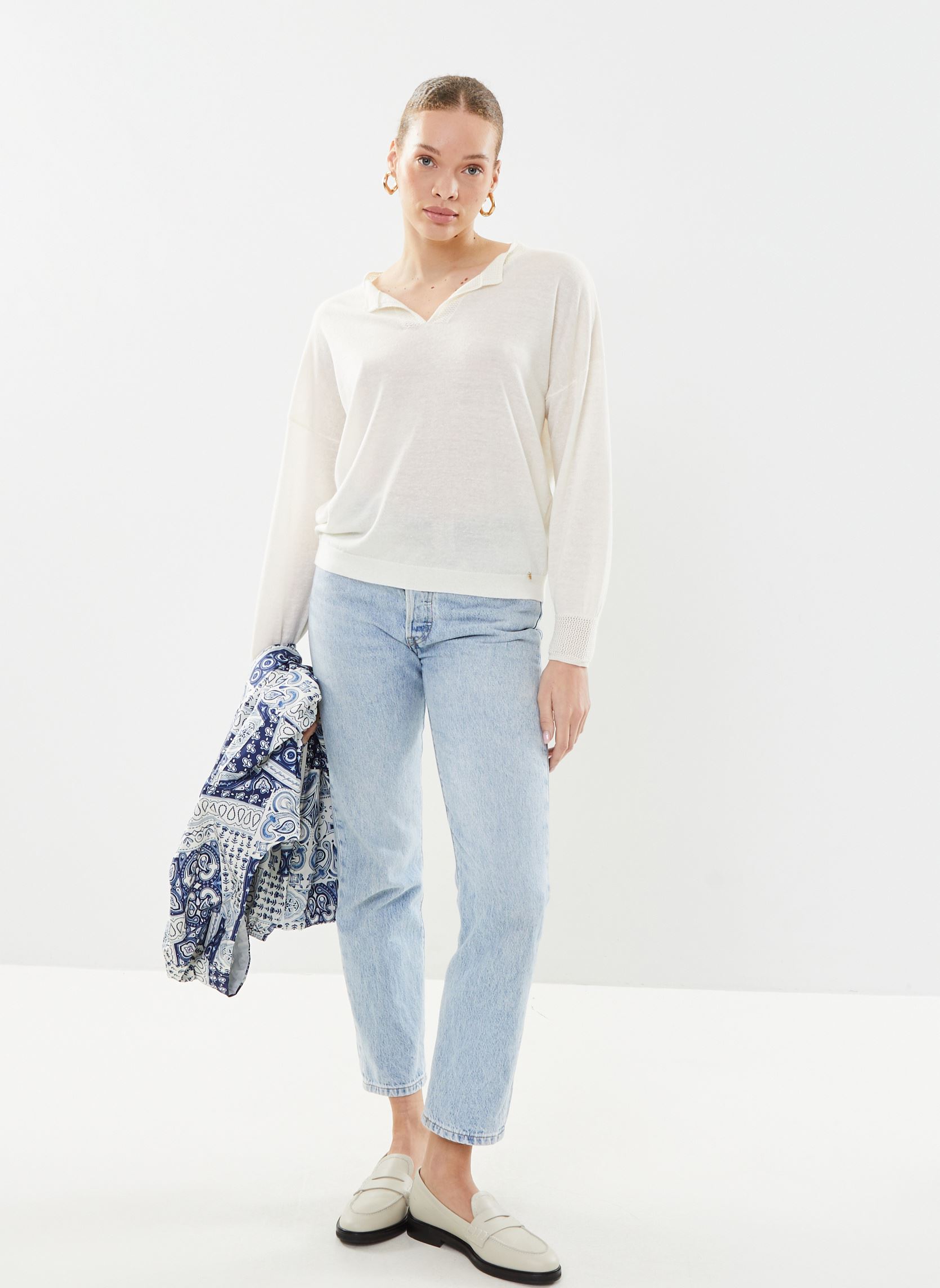 Pullover Cliff damen beige Des Petits Hauts Pullover Cliff damen beige Creme
