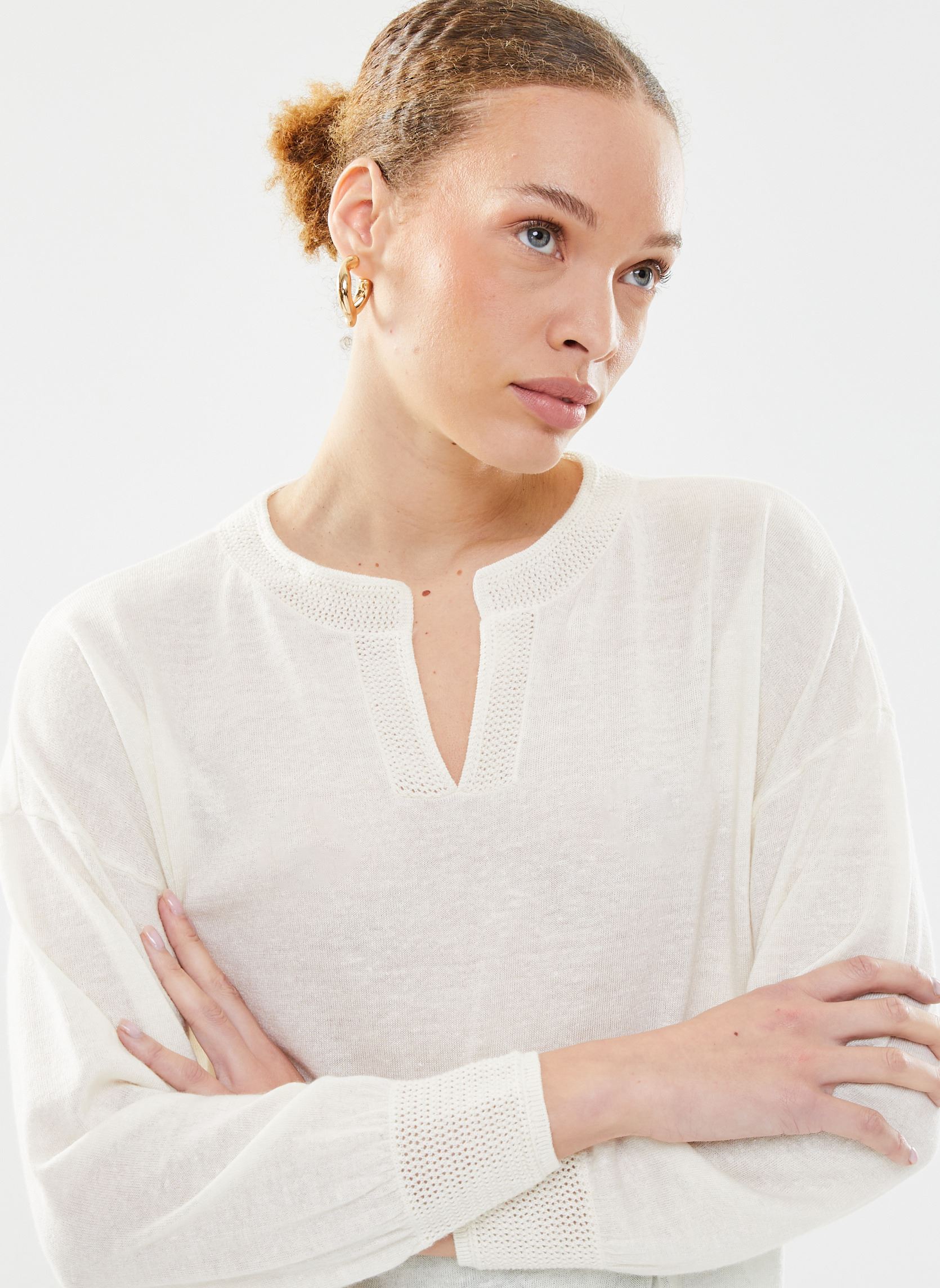 Pullover Cliff damen beige Des Petits Hauts Pullover Cliff damen beige Creme