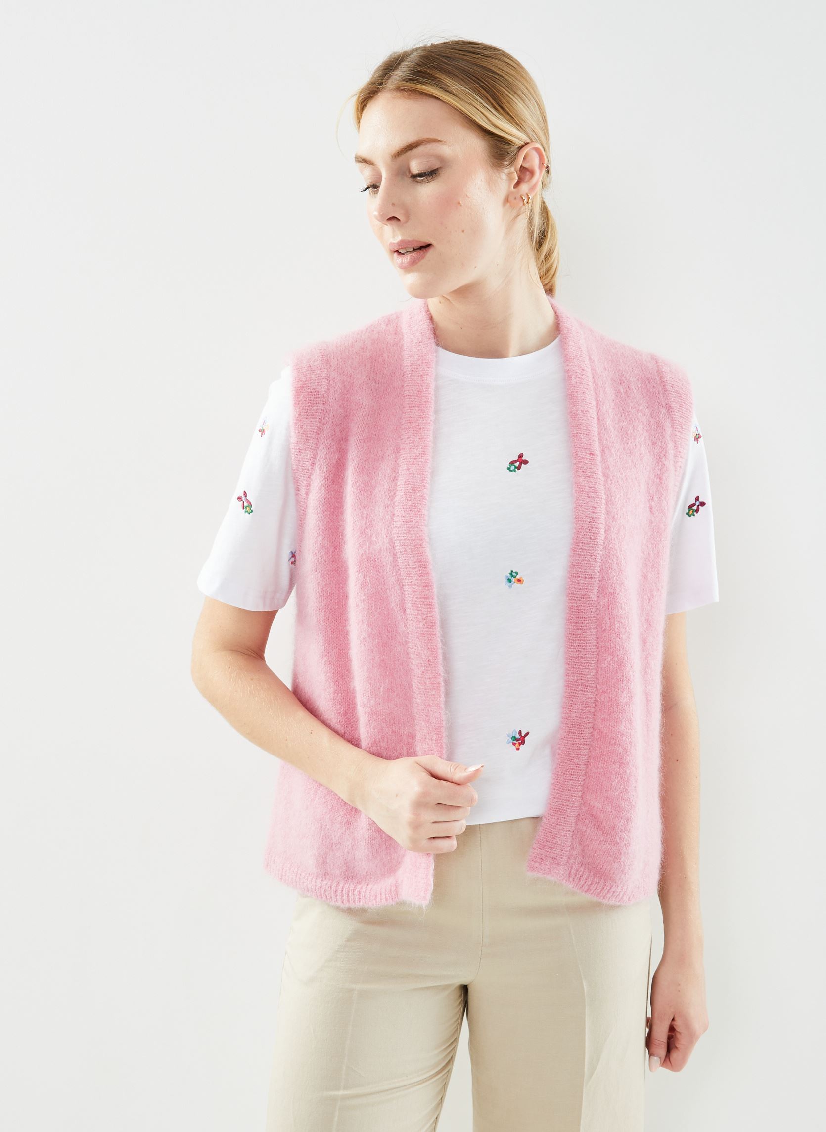 Haut Gilet Sans Manches Femme - Couleur Orange, Taille S, Occasion Très Bon état