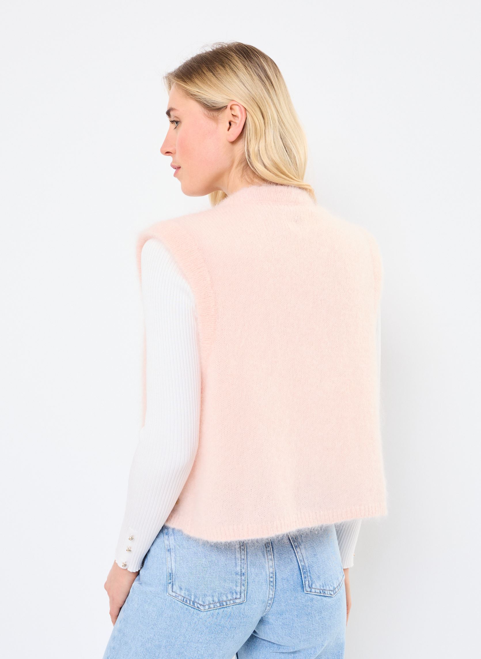 Strickjacken und Westen Bunny damen rosa Des Petits Hauts Strickjacken und Westen Bunny damen rosa Poudre