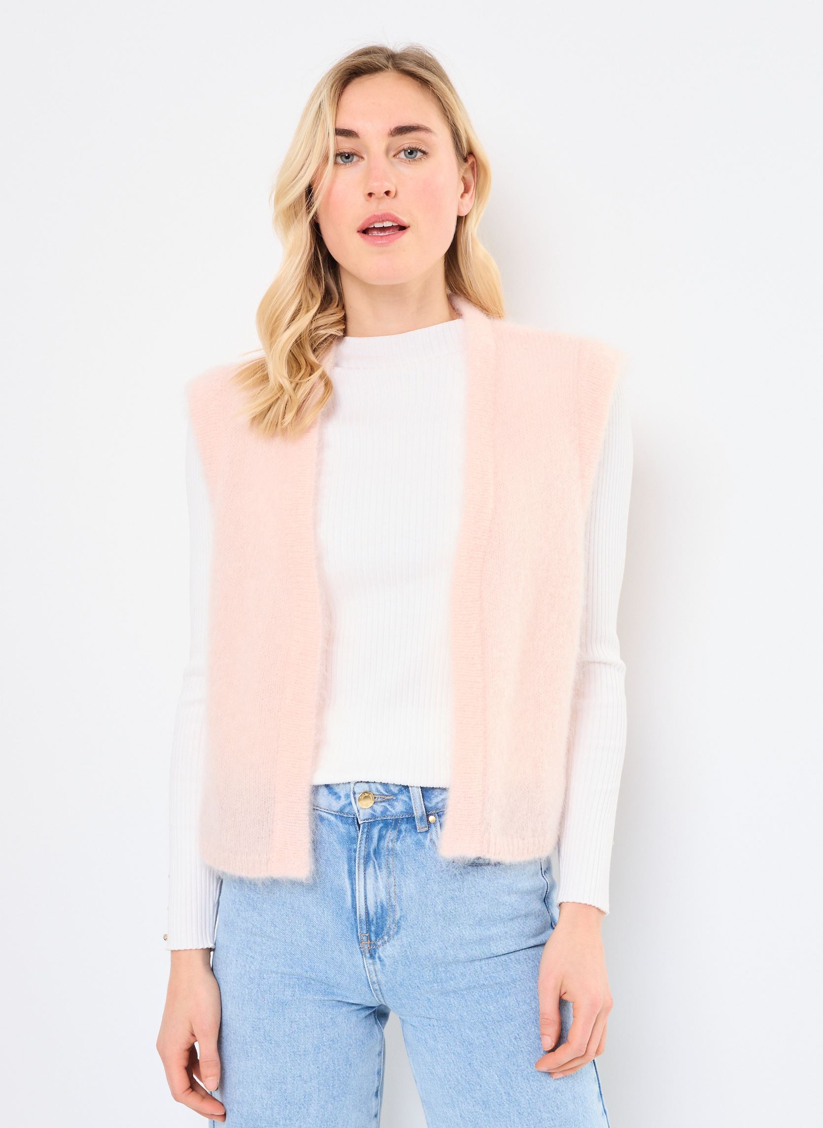 Strickjacken und Westen Bunny damen rosa Des Petits Hauts Strickjacken und Westen Bunny damen rosa Poudre