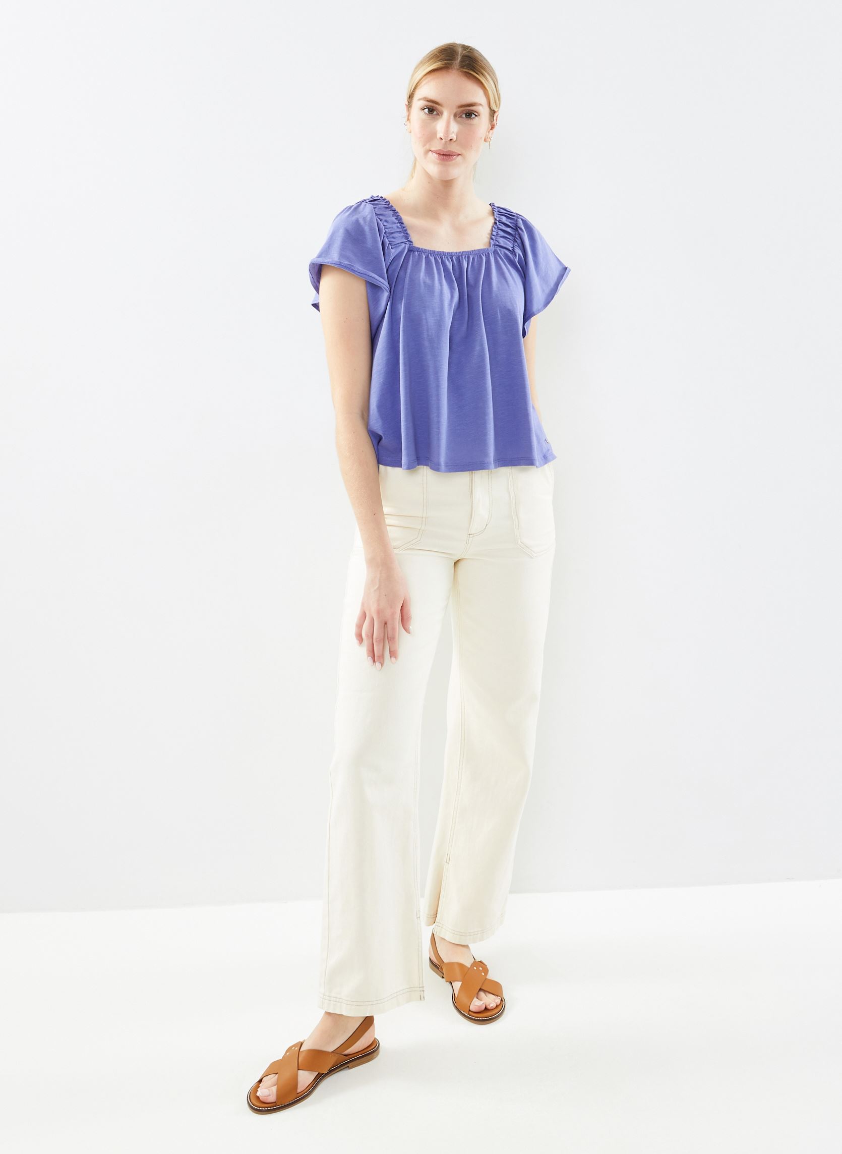 Kurzarm-T-Shirts Zalam damen violett Des Petits Hauts Kurzarm-T-Shirts Zalam damen violett Figue
