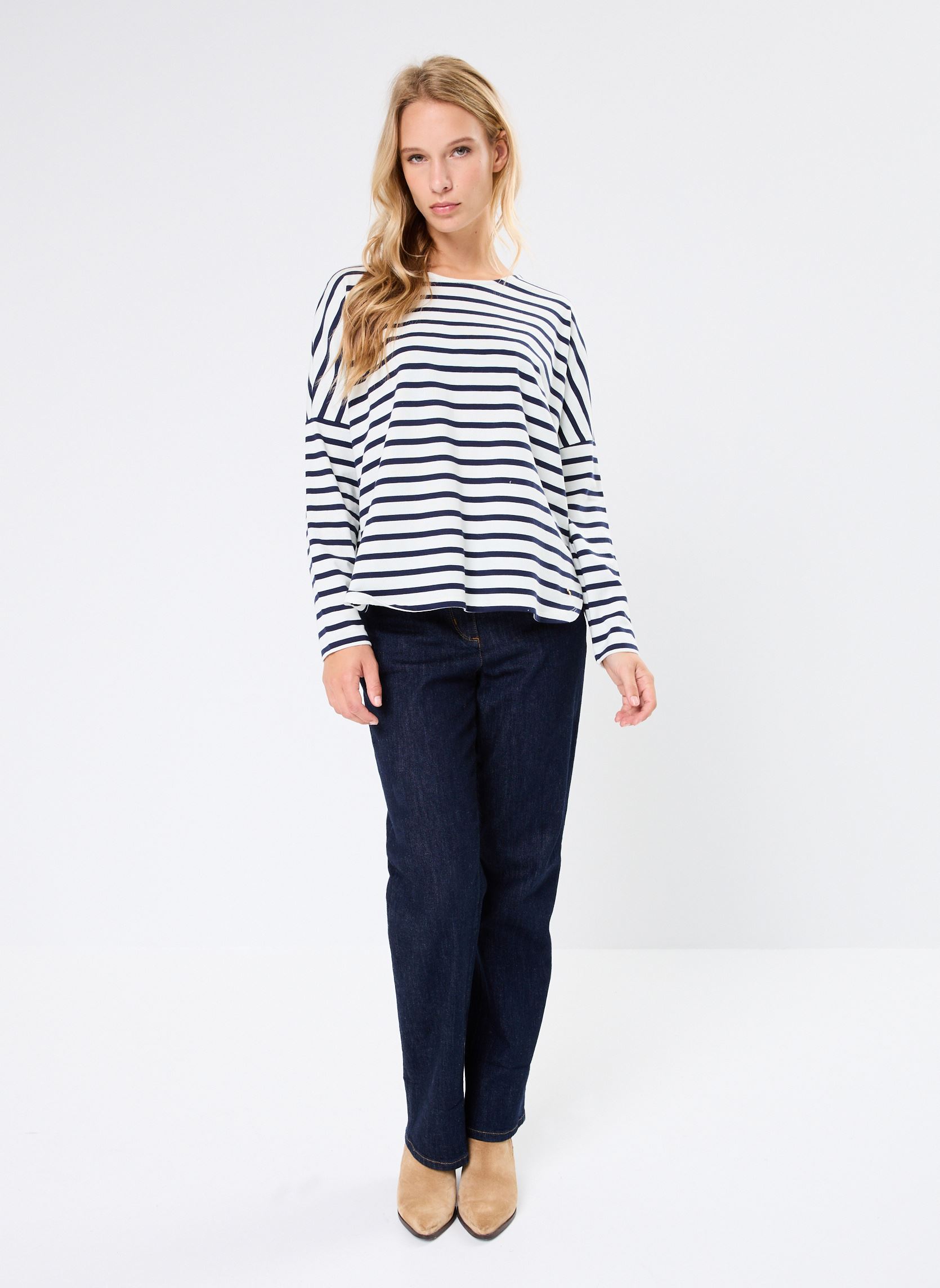 Sweatshirts Filly damen blau Des Petits Hauts Sweatshirts Filly damen blau Ecru/Marine