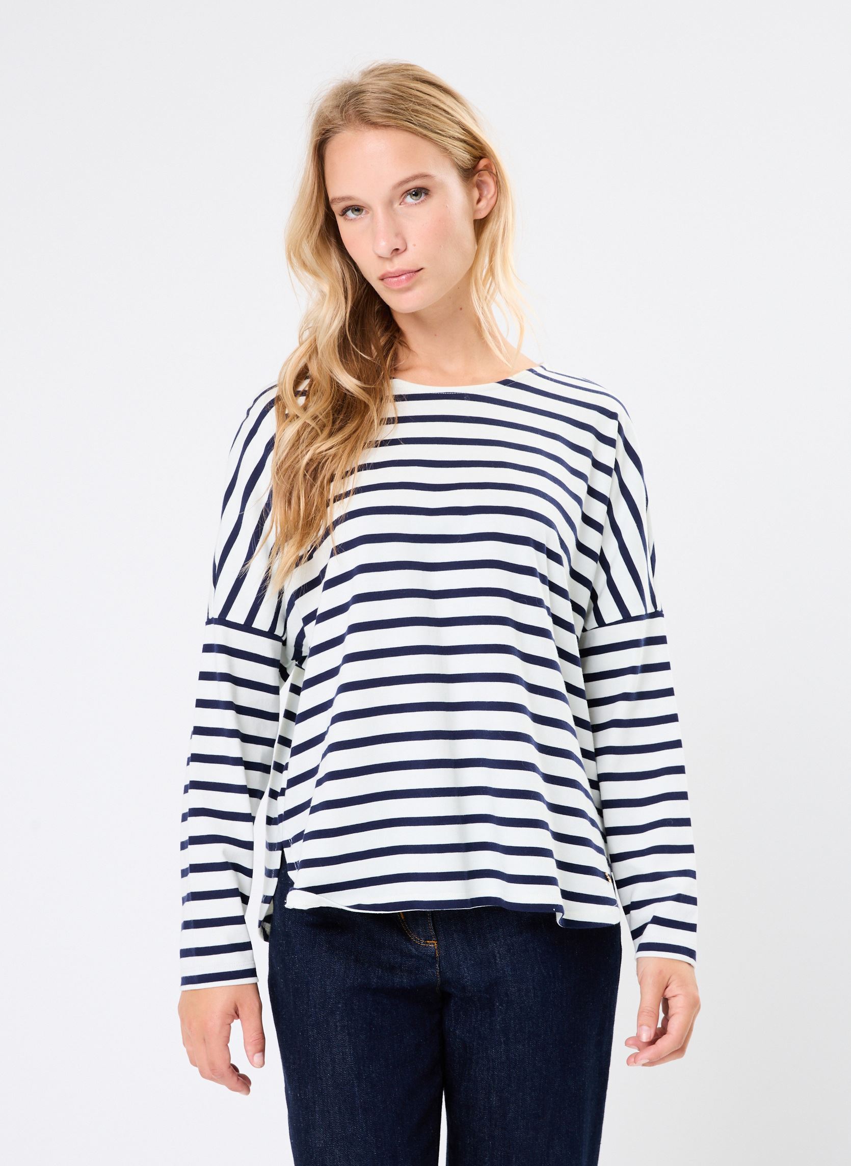Sweatshirts Filly damen blau Des Petits Hauts Sweatshirts Filly damen blau Ecru/Marine
