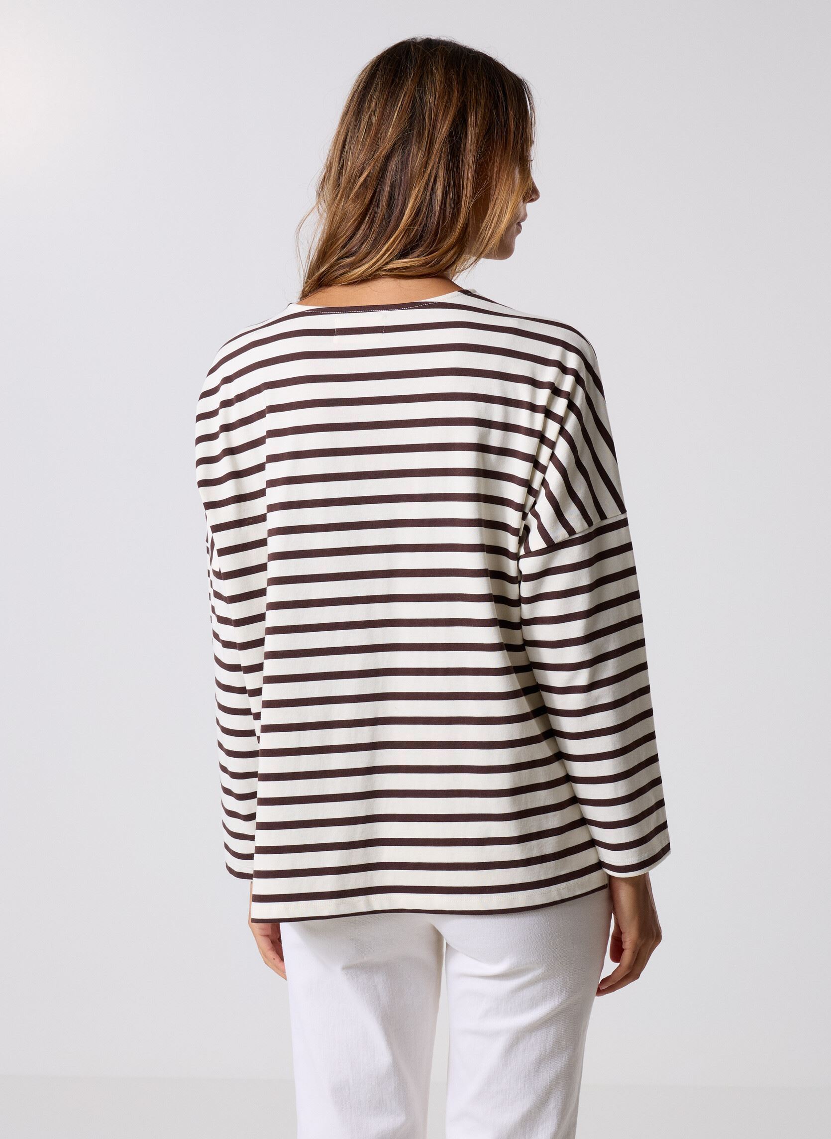 Sweater Filly dames wit Des Petits Hauts Sweater Filly dames wit Ecru/Coffee