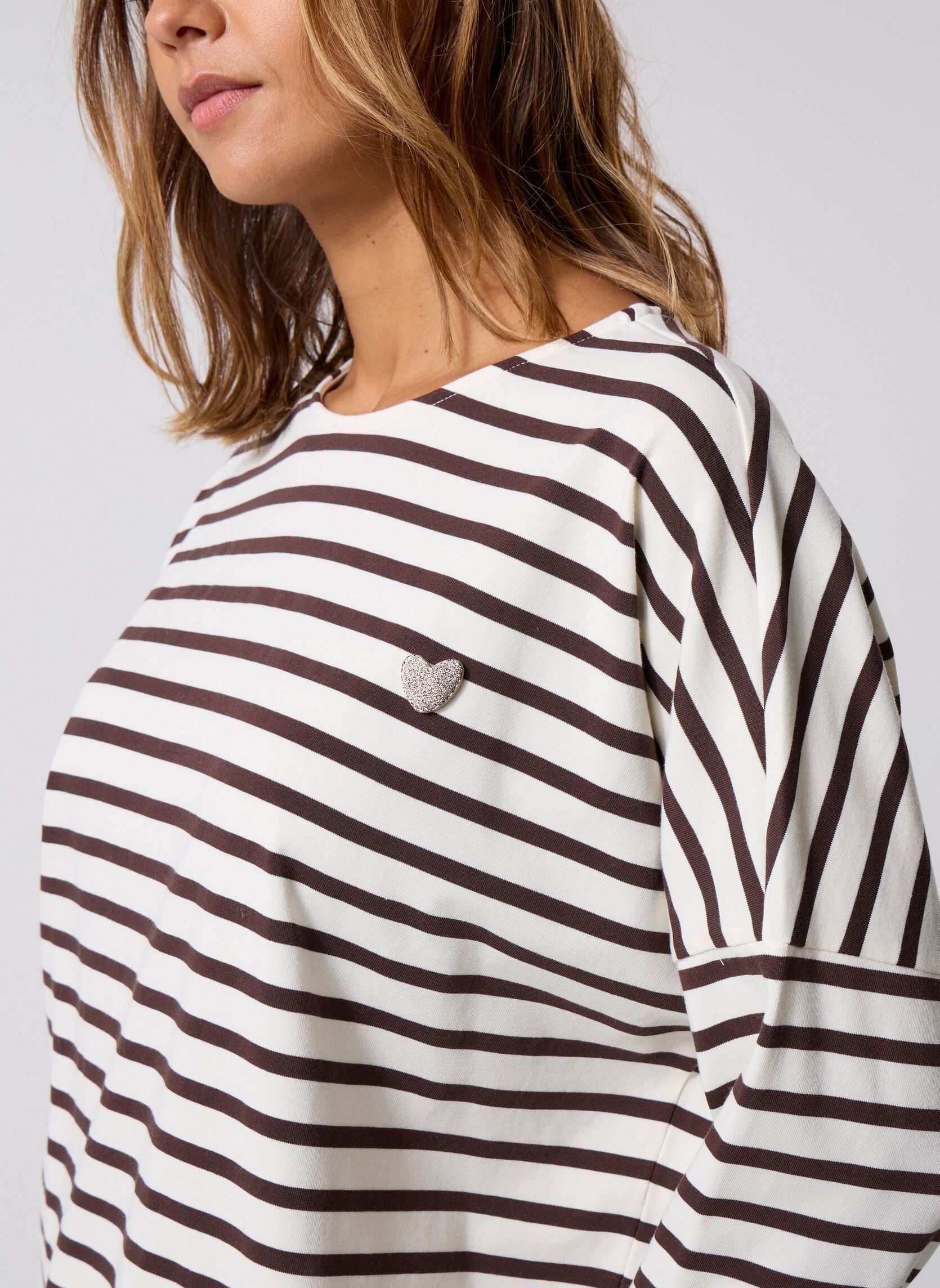 Sweater Filly dames wit Des Petits Hauts Sweater Filly dames wit Ecru/Coffee
