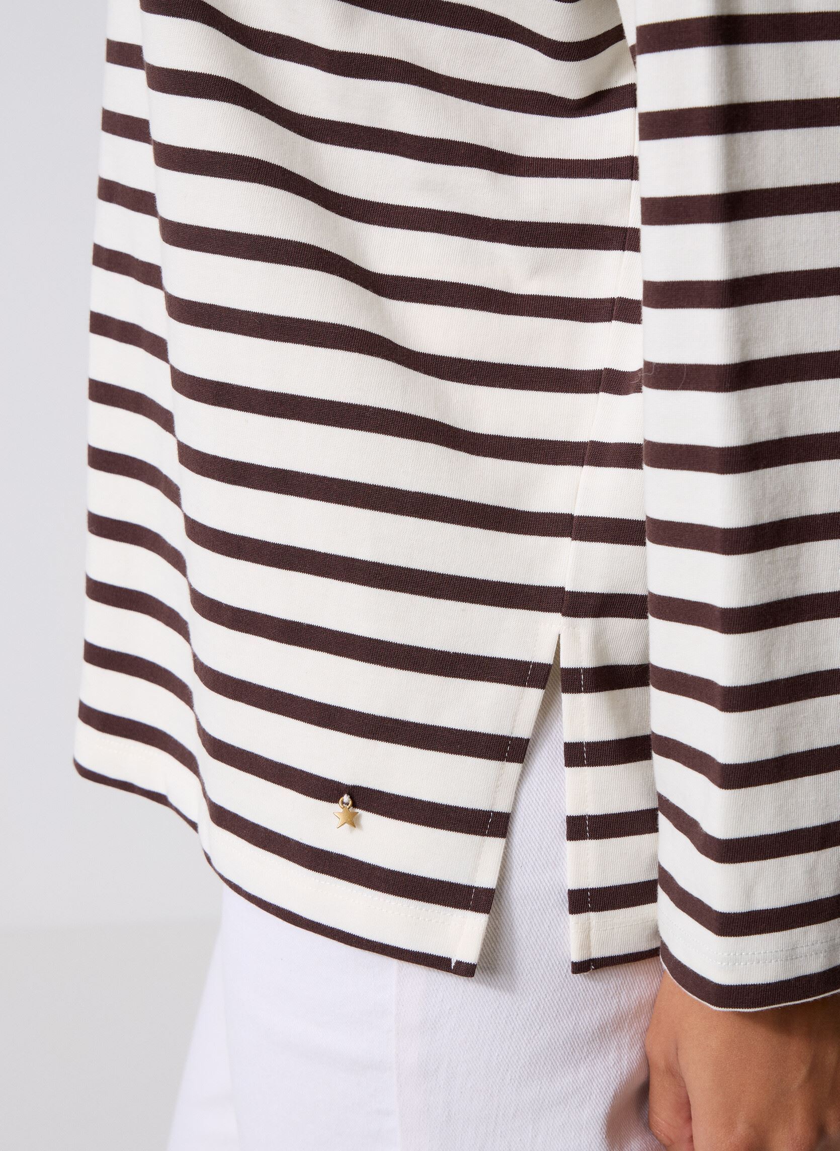 Sweater Filly dames wit Des Petits Hauts Sweater Filly dames wit Ecru/Coffee