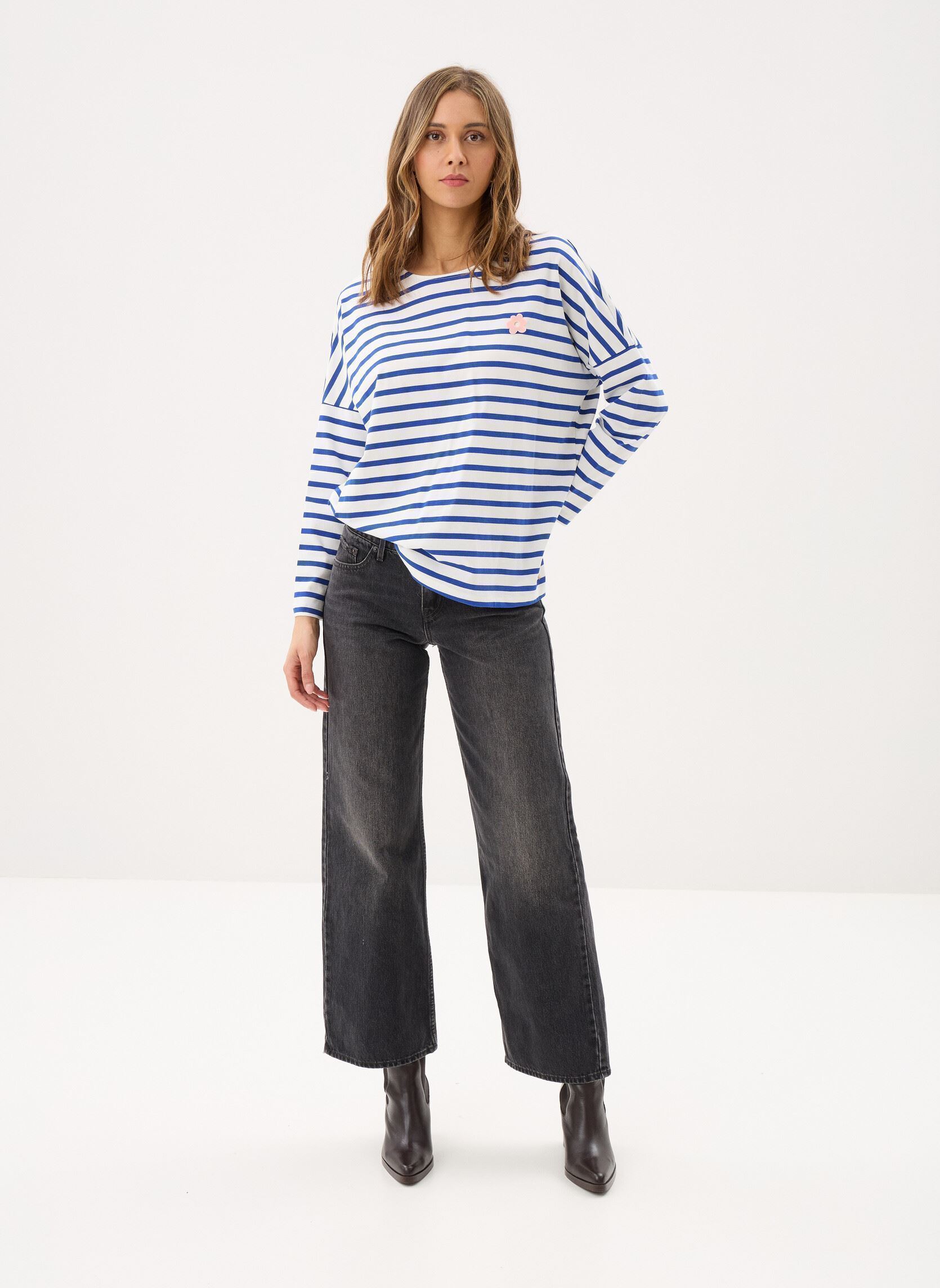 Sweatshirts Filly damen weiß Des Petits Hauts Sweatshirts Filly damen weiß Ecru/Indigo