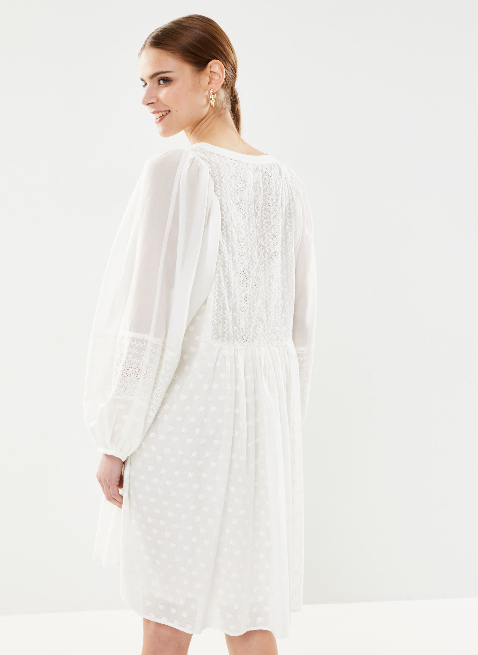 Jurken Reneta dames wit Des Petits Hauts Jurken Reneta dames wit Ecru