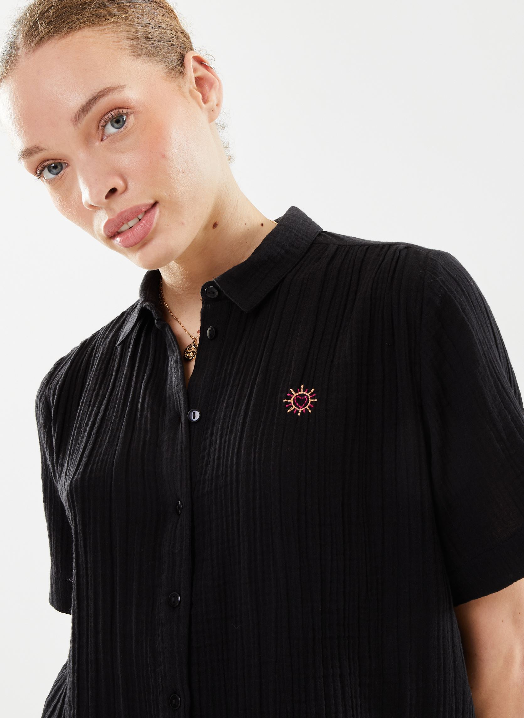 Chemises manches courtes Rosy femme noir Des Petits Hauts Chemises manches courtes Rosy femme noir Noir