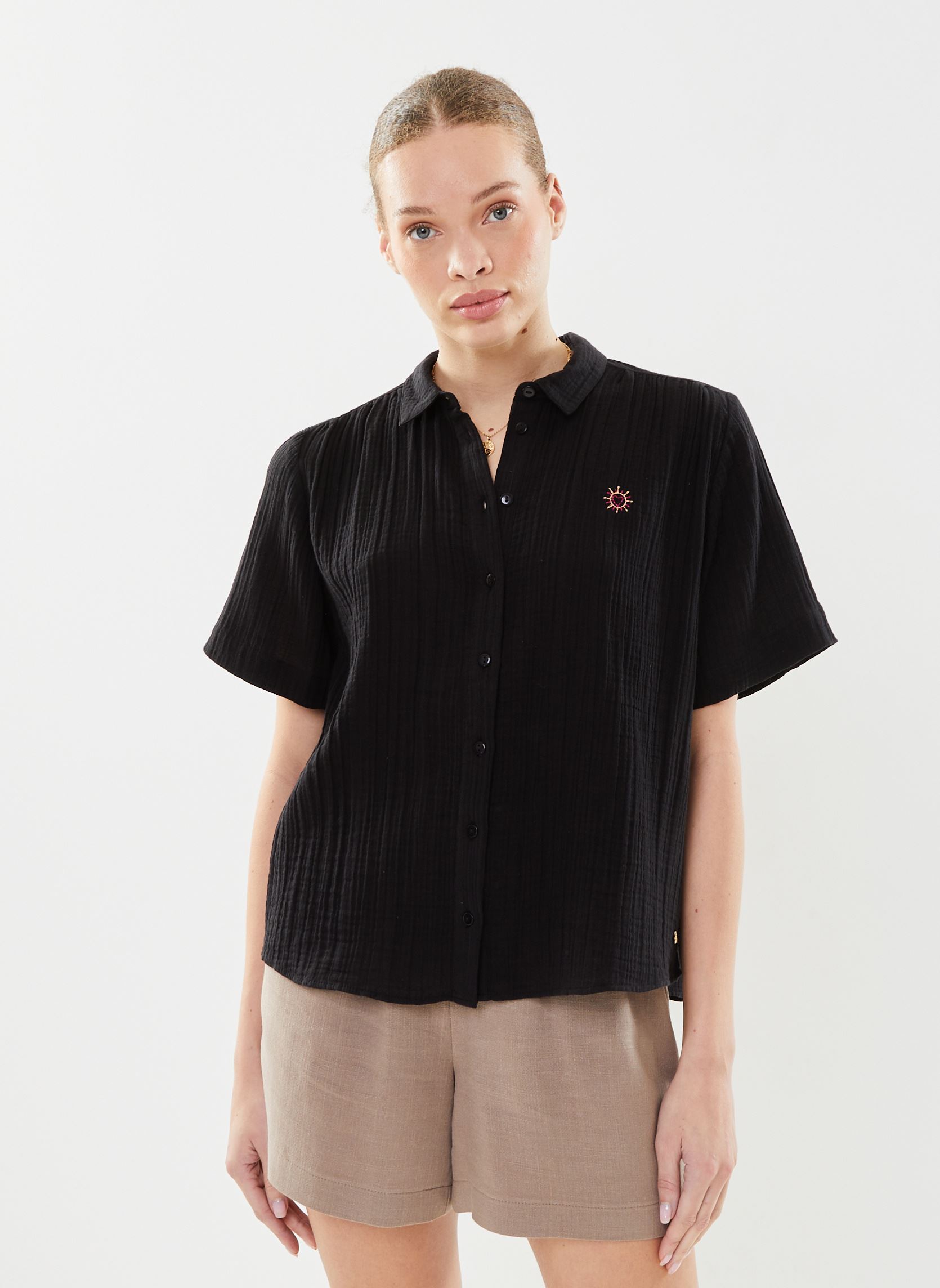 Chemises manches courtes Rosy femme noir Des Petits Hauts Chemises manches courtes Rosy femme noir Noir