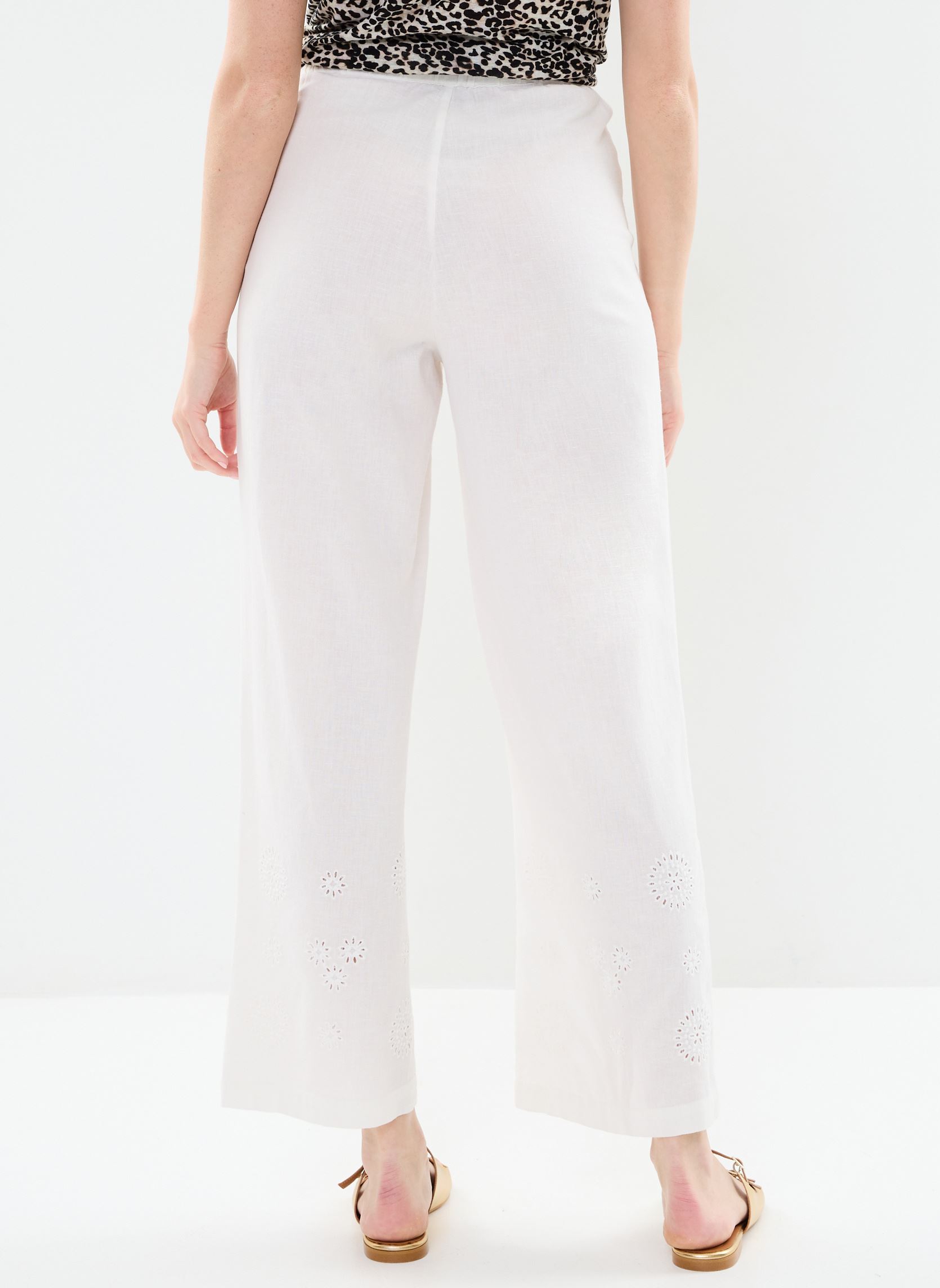 Wijde broeken Shiny dames wit Des Petits Hauts Wijde broeken Shiny dames wit Ecru