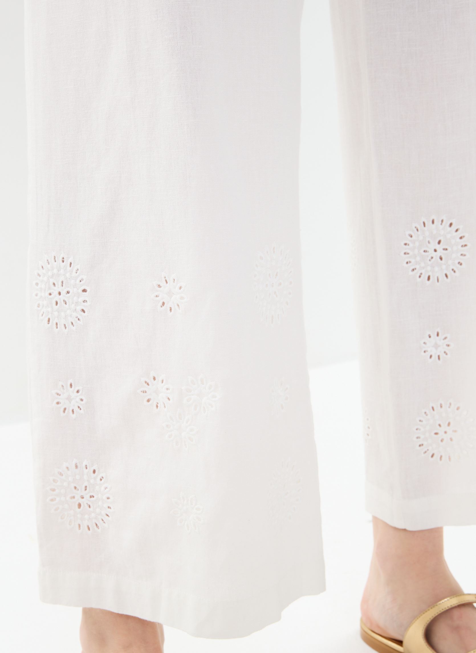 Wijde broeken Shiny dames wit Des Petits Hauts Wijde broeken Shiny dames wit Ecru