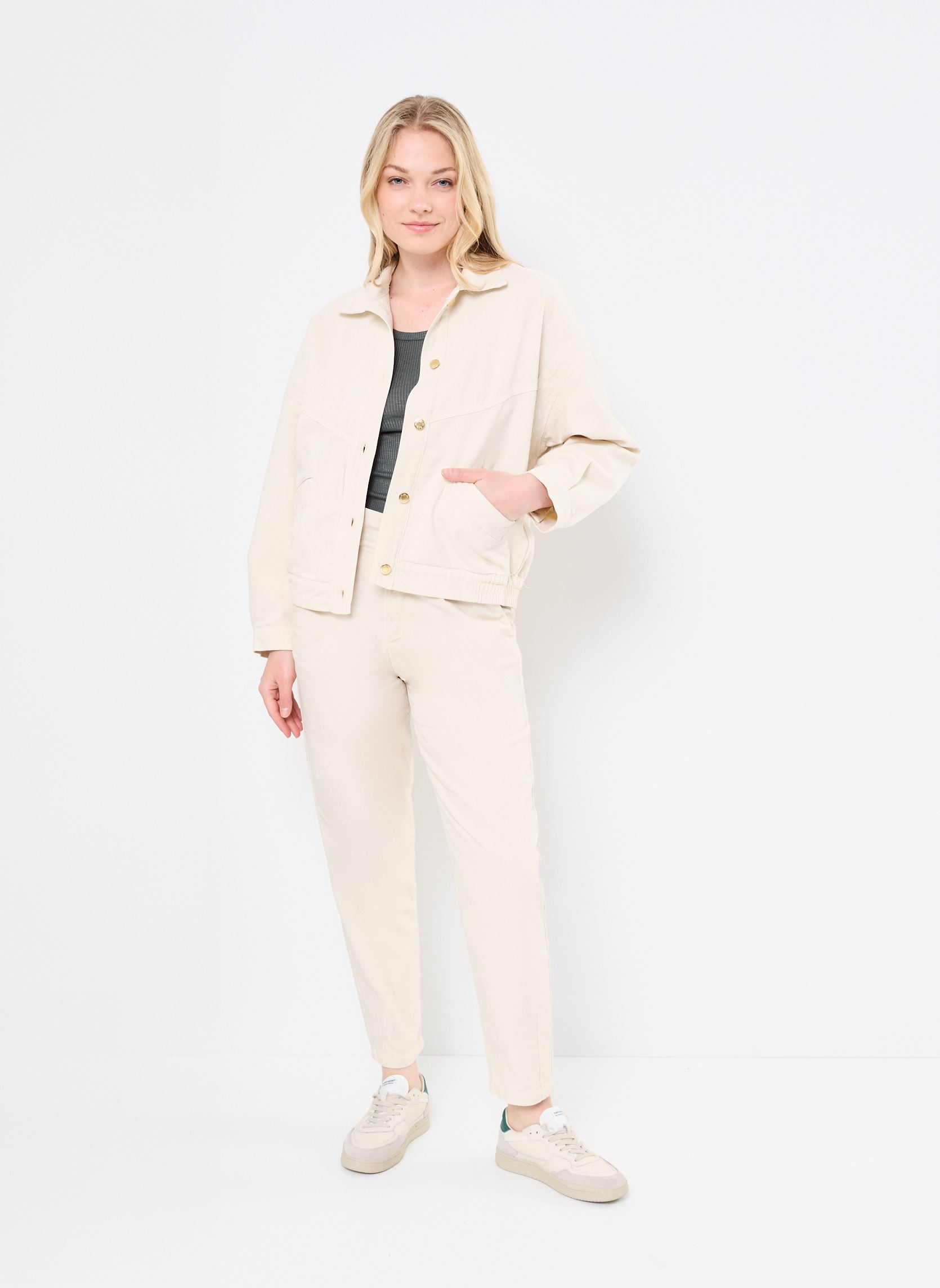Bomberjacken Loubia damen beige Des Petits Hauts Bomberjacken Loubia damen beige Creme