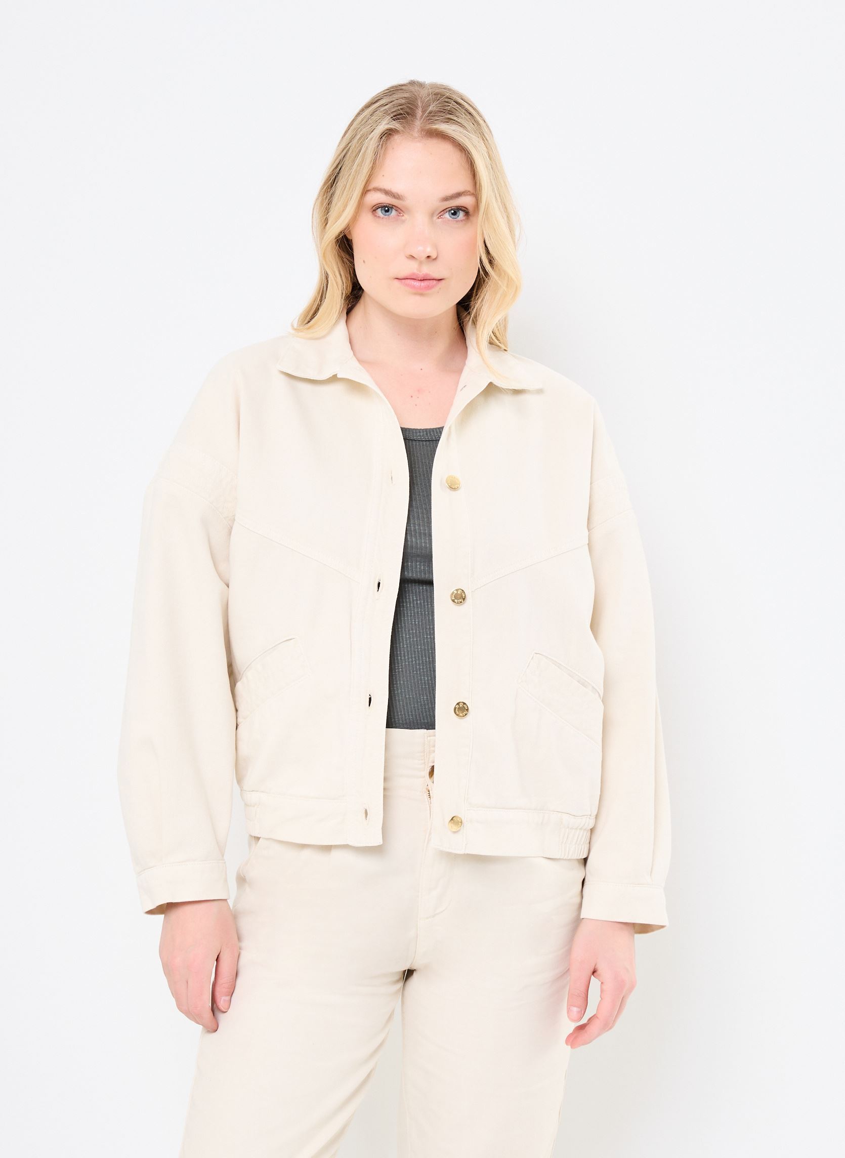 Bomberjacken Loubia damen beige Des Petits Hauts Bomberjacken Loubia damen beige Creme