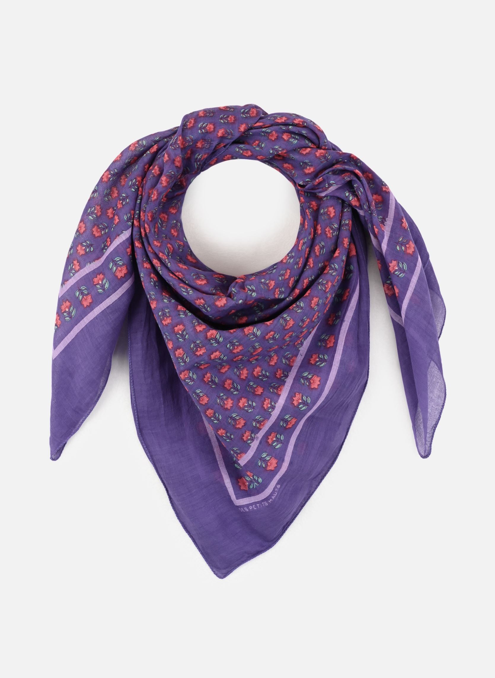 Sciarpa Quadrata In Cotone Morbido Viola E Blu Con Elefante | Foulard Leggero Versatile Per Gioco, Fai Da Te O Accessorio Moda | Freak Scene - 3