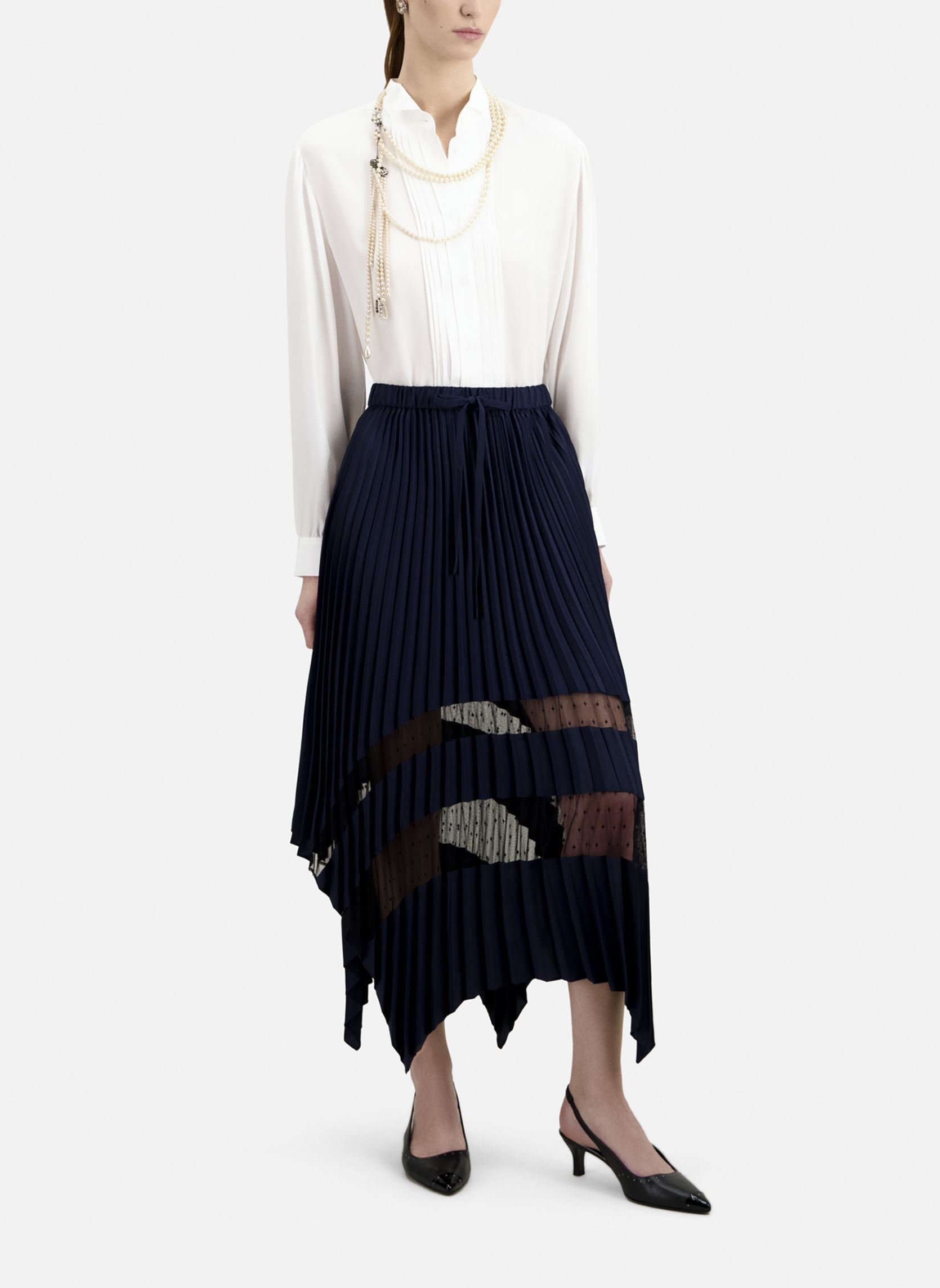 Jupes mi-longues FJUP28045K femme bleu The Kooples Jupes mi-longues FJUP28045K femme bleu Navy