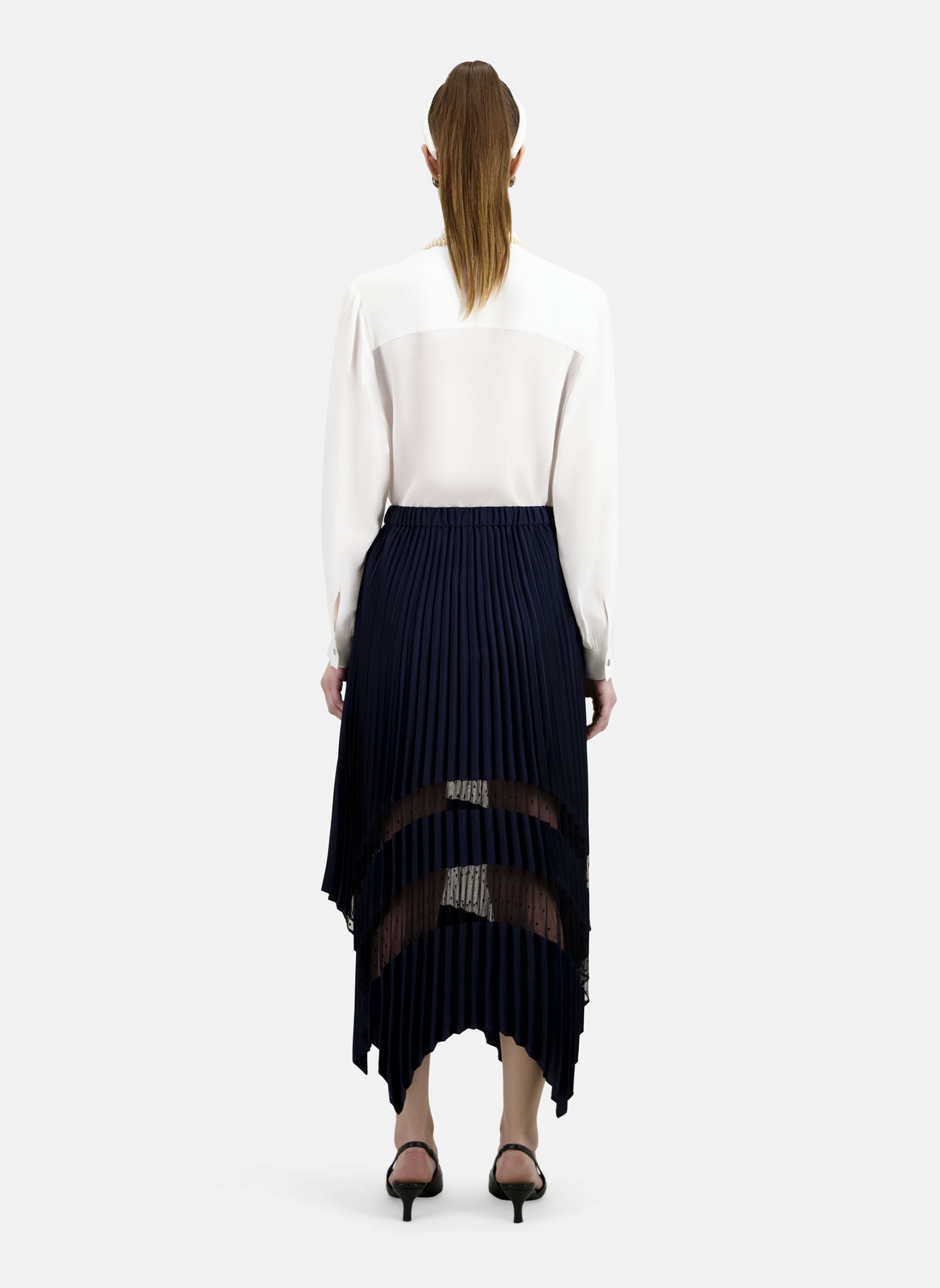 Jupes mi-longues FJUP28045K femme bleu The Kooples Jupes mi-longues FJUP28045K femme bleu Navy