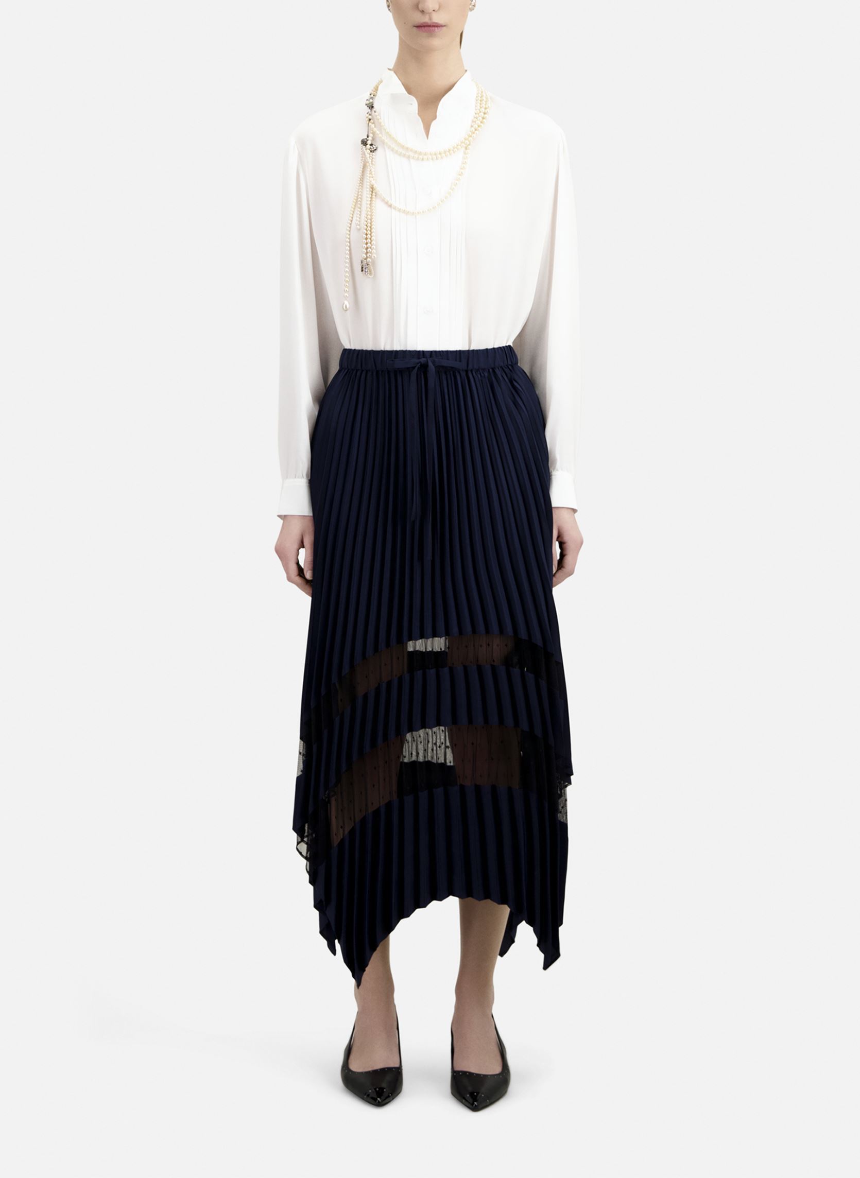 Jupes mi-longues FJUP28045K femme bleu The Kooples Jupes mi-longues FJUP28045K femme bleu Navy