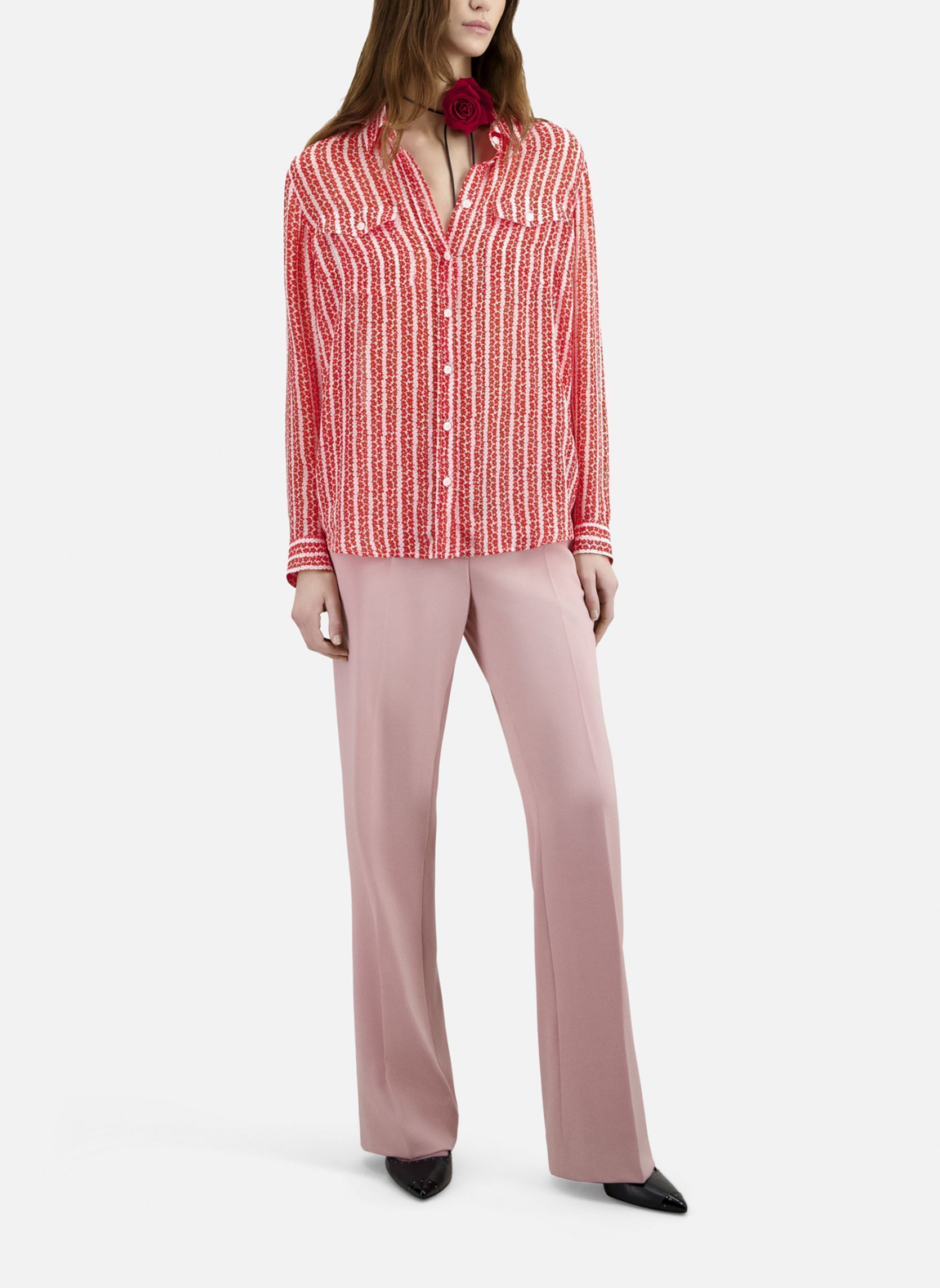 Chemises manches longues FCCL28041K femme rouge The Kooples Chemises manches longues FCCL28041K femme rouge RED
