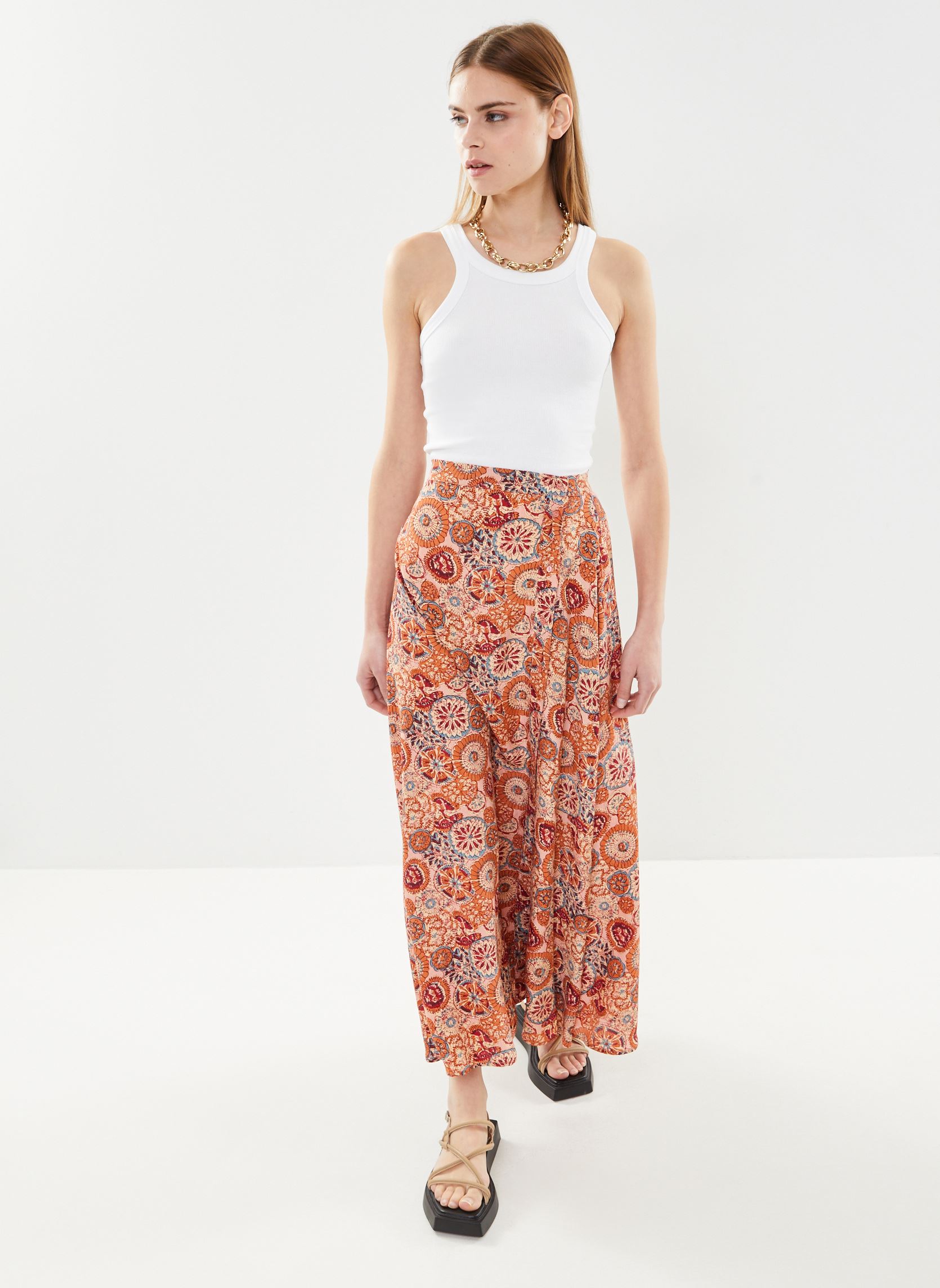 Jupes mi-longues Fabia femme orange Maison Hotel Jupes mi-longues Fabia femme orange Rust Petunia