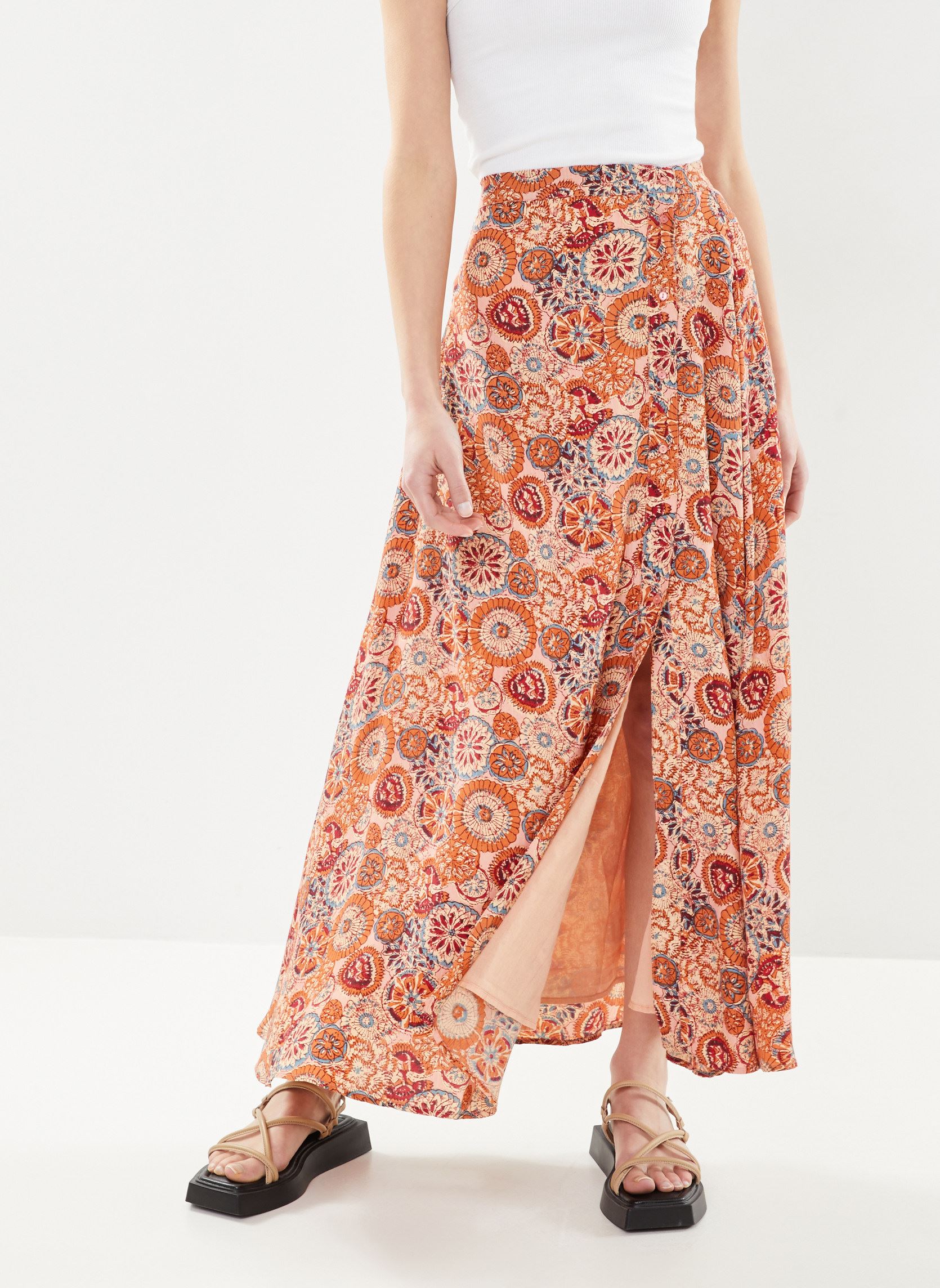 Jupes mi-longues Fabia femme orange Maison Hotel Jupes mi-longues Fabia femme orange Rust Petunia
