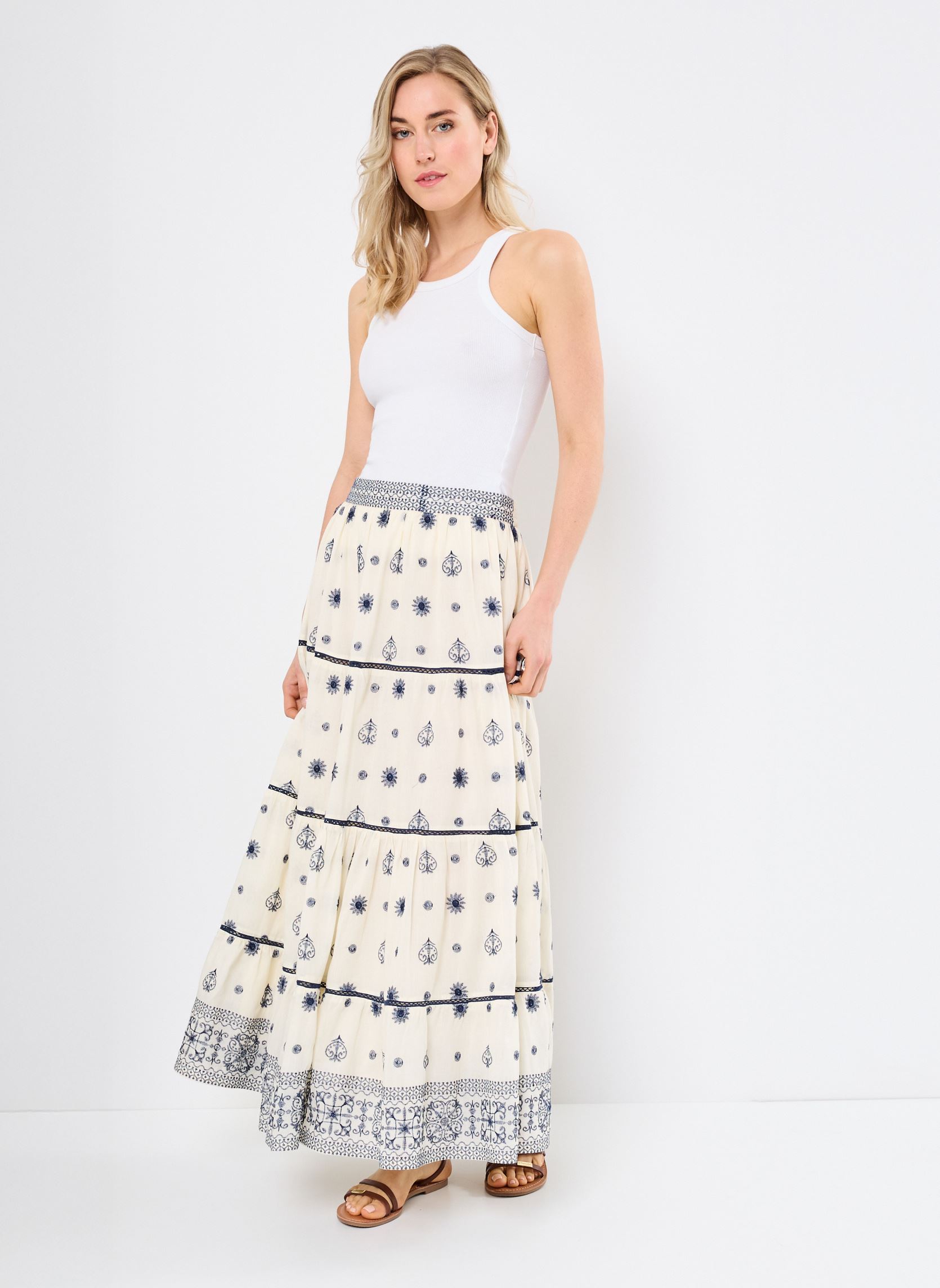 Lange Röcke Charlotte damen weiß Maison Hotel Lange Röcke Charlotte damen weiß OFF WHITE