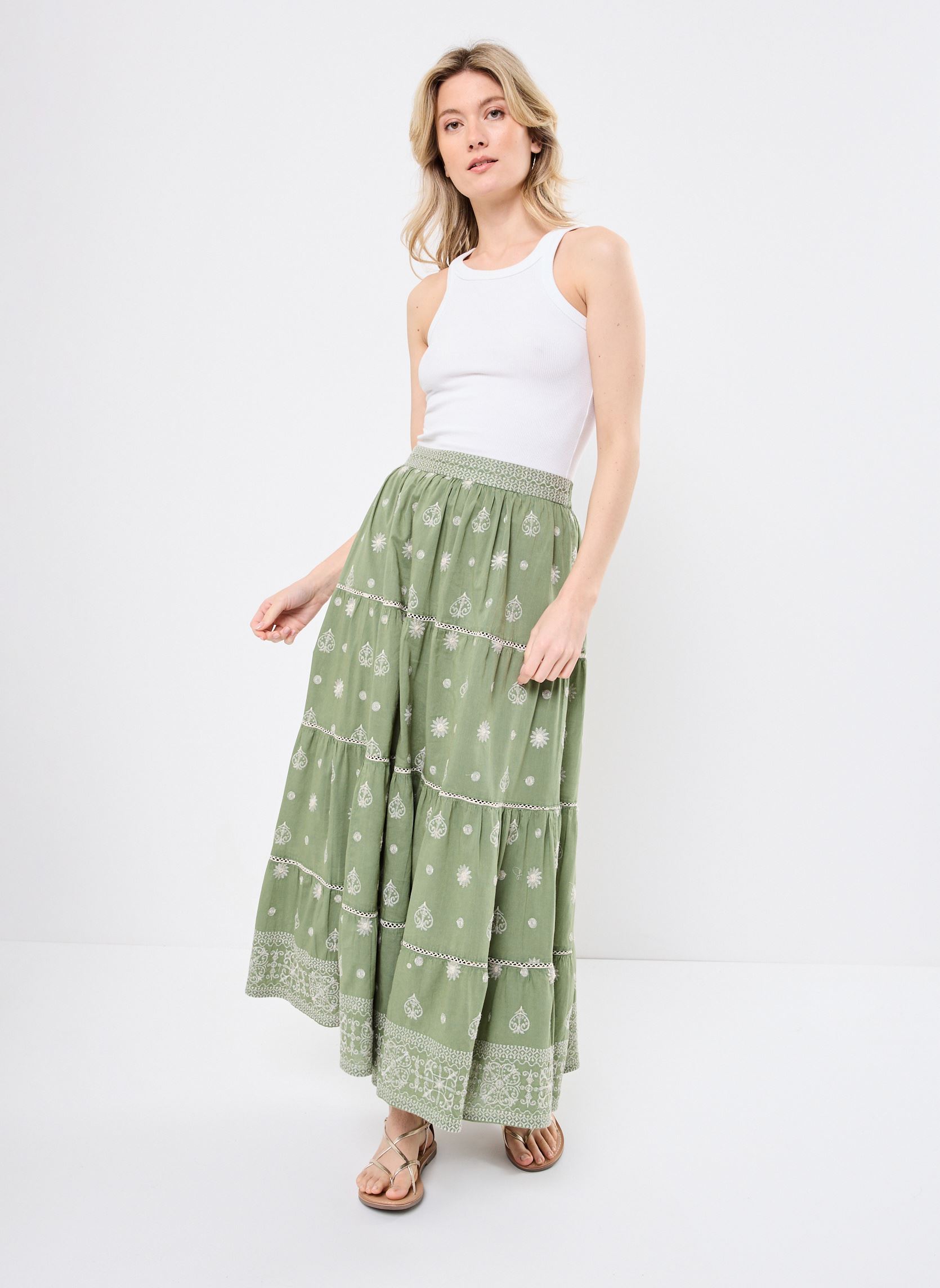 Jupes longues Charlotte femme vert Maison Hotel Jupes longues Charlotte femme vert MOSS