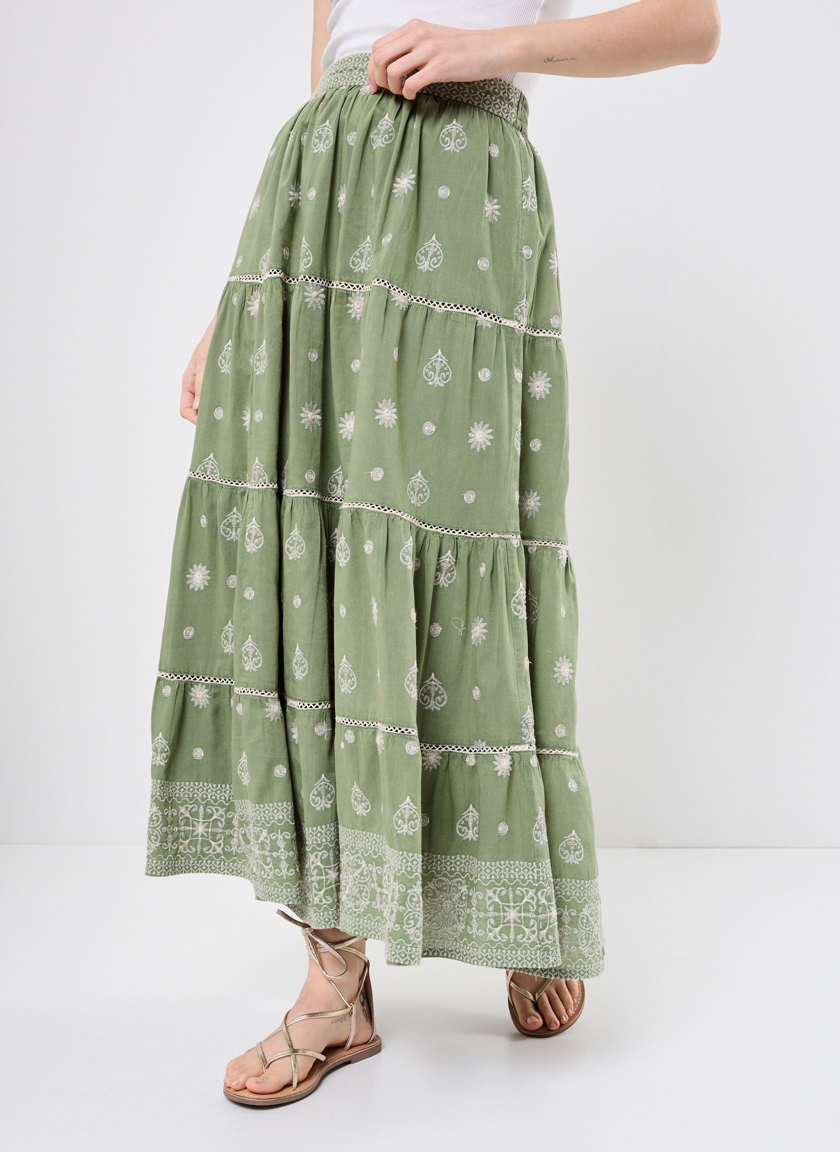 Jupes longues Charlotte femme vert Maison Hotel Jupes longues Charlotte femme vert MOSS