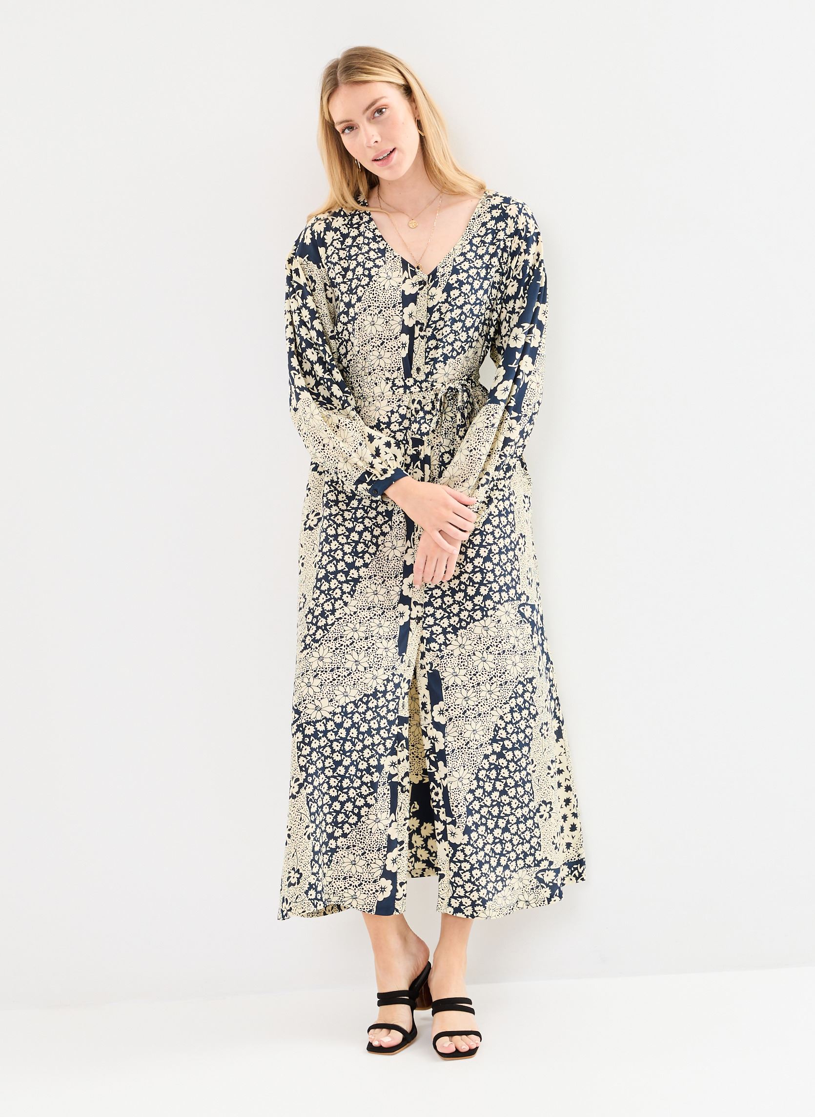 Robes longues Luna femme bleu Maison Hotel Robes longues Luna femme bleu NIGHT BLUE