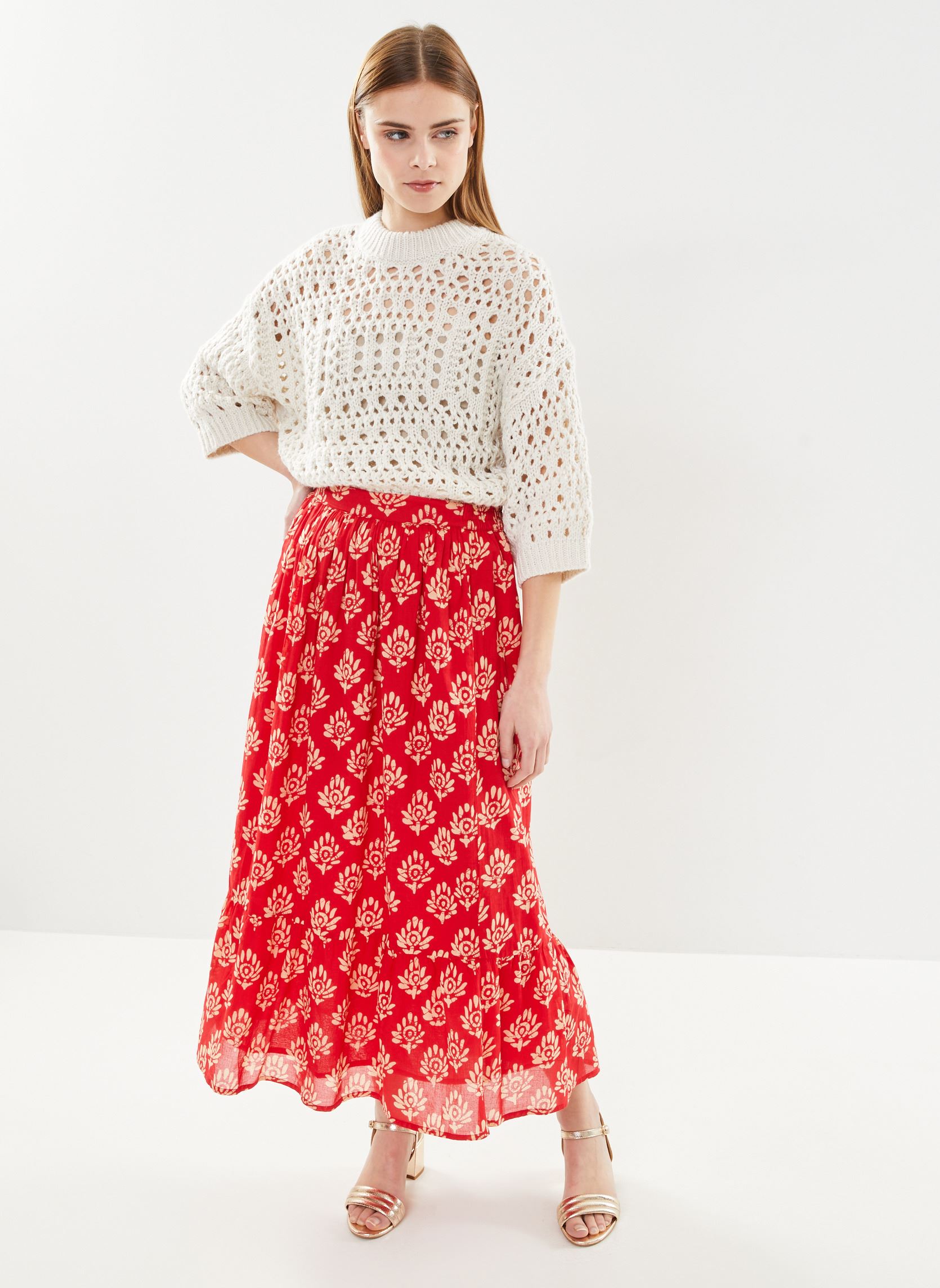 Jupes mi-longues Cosima femme rouge Maison Hotel Jupes mi-longues Cosima femme rouge Tabasco