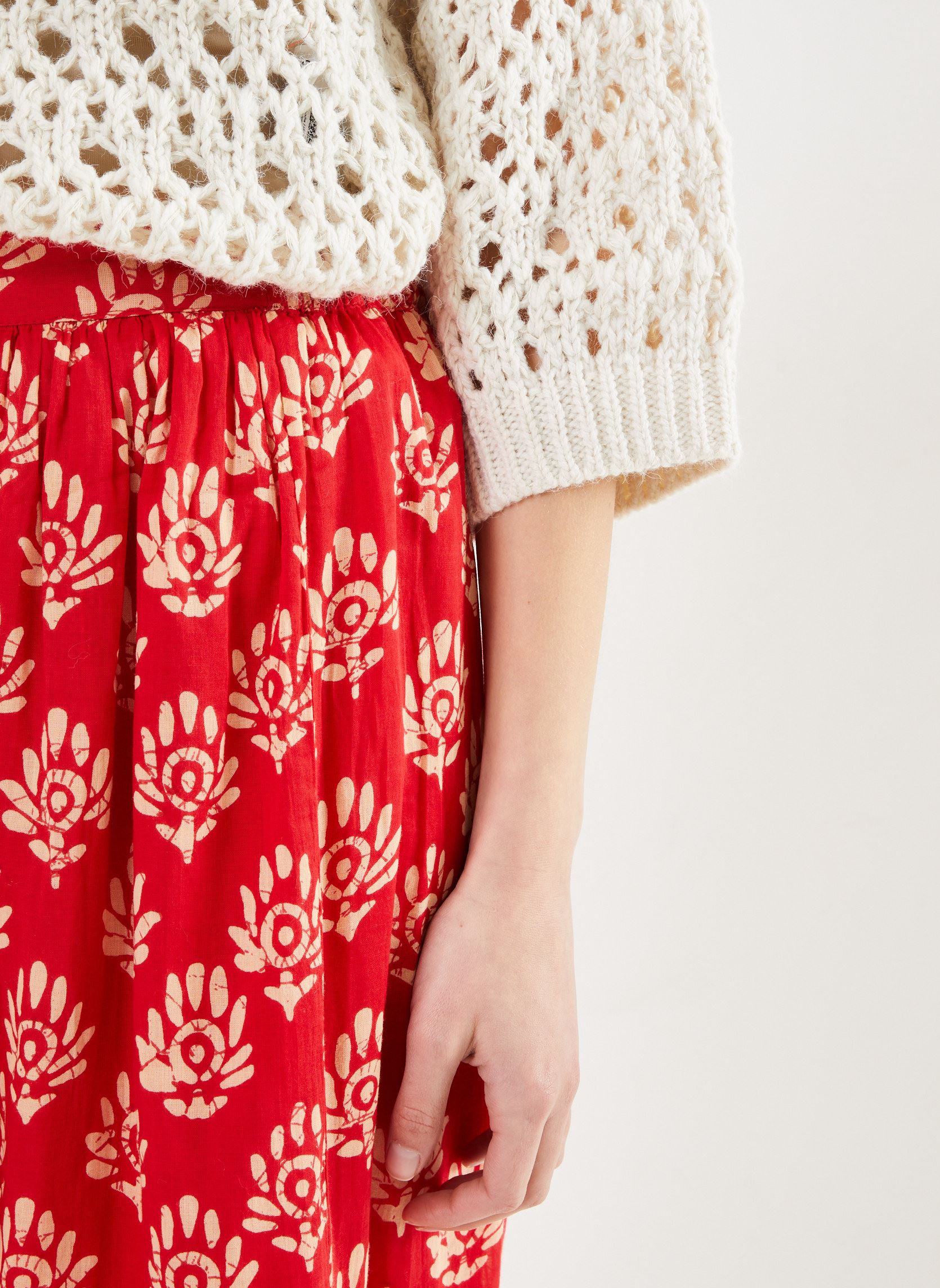 Jupes mi-longues Cosima femme rouge Maison Hotel Jupes mi-longues Cosima femme rouge Tabasco