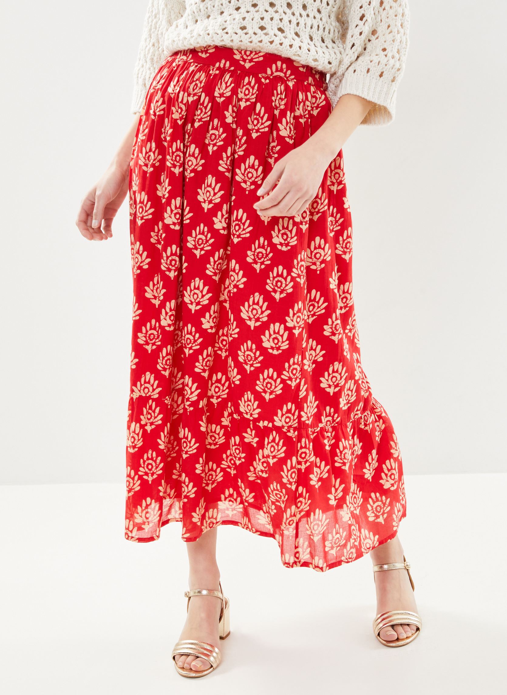 Jupes mi-longues Cosima femme rouge Maison Hotel Jupes mi-longues Cosima femme rouge Tabasco