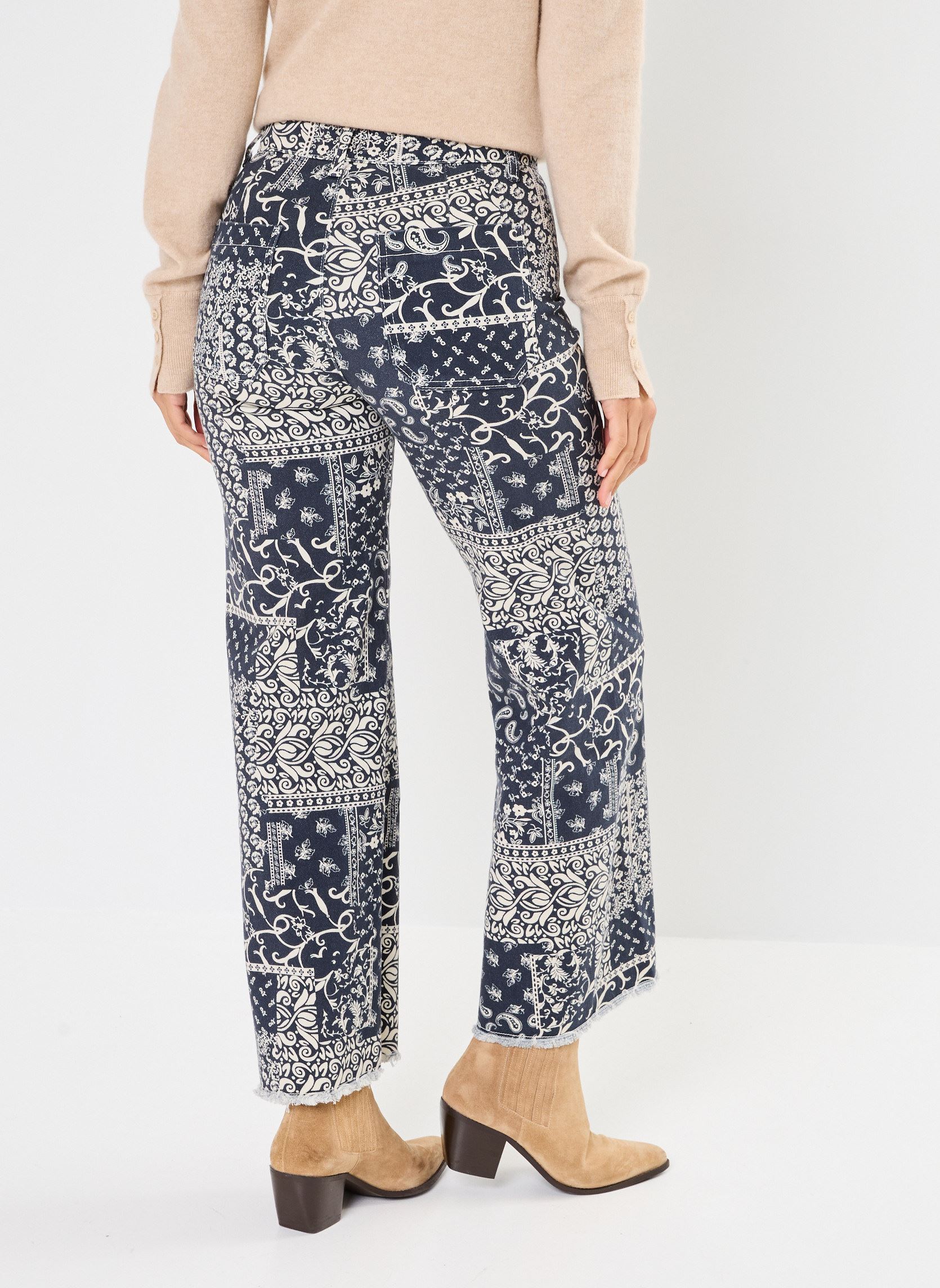 Weite Hosen Twiggy damen blau Maison Hotel Weite Hosen Twiggy damen blau MILITARY BLUE