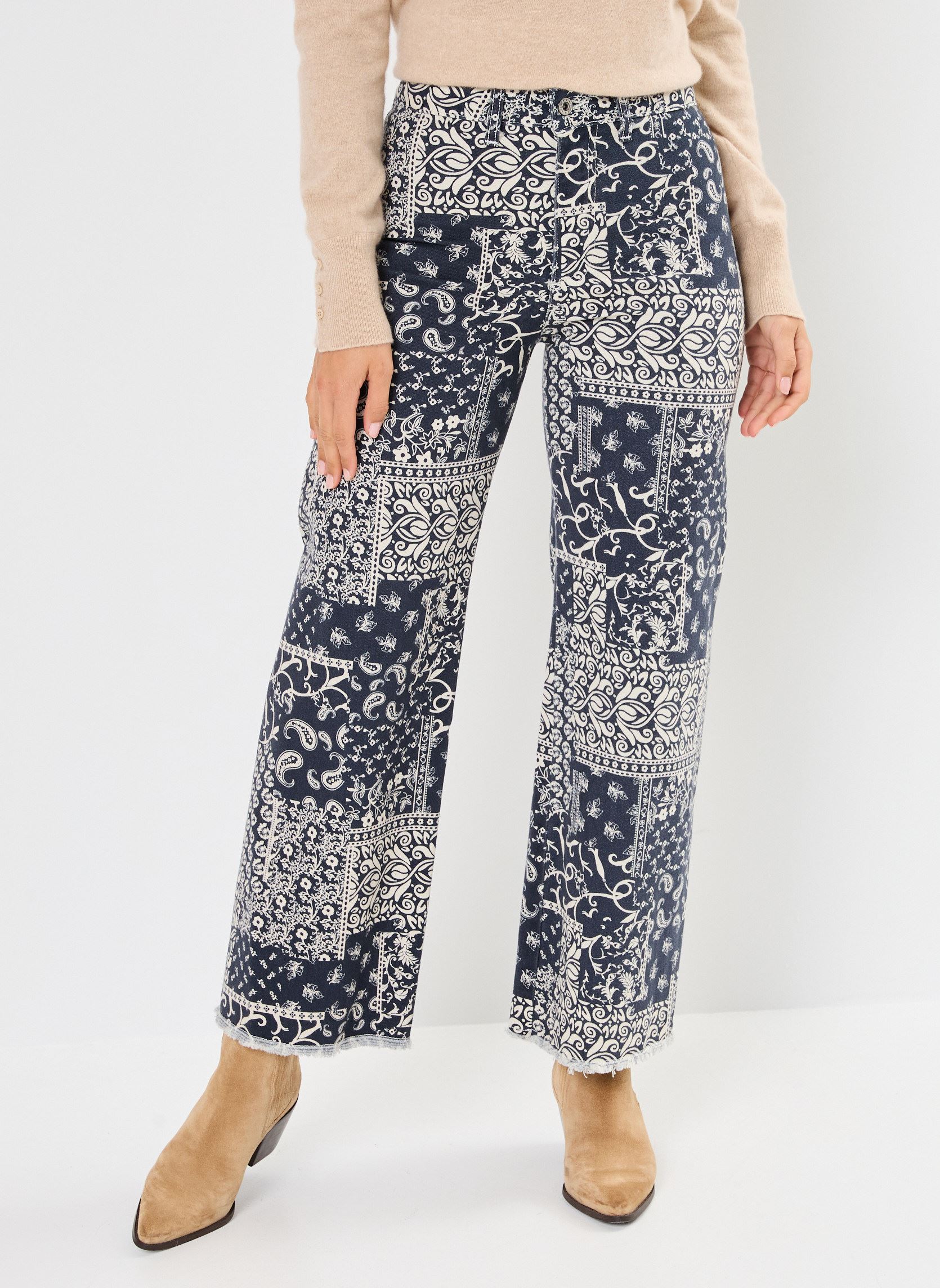 Weite Hosen Twiggy damen blau Maison Hotel Weite Hosen Twiggy damen blau MILITARY BLUE