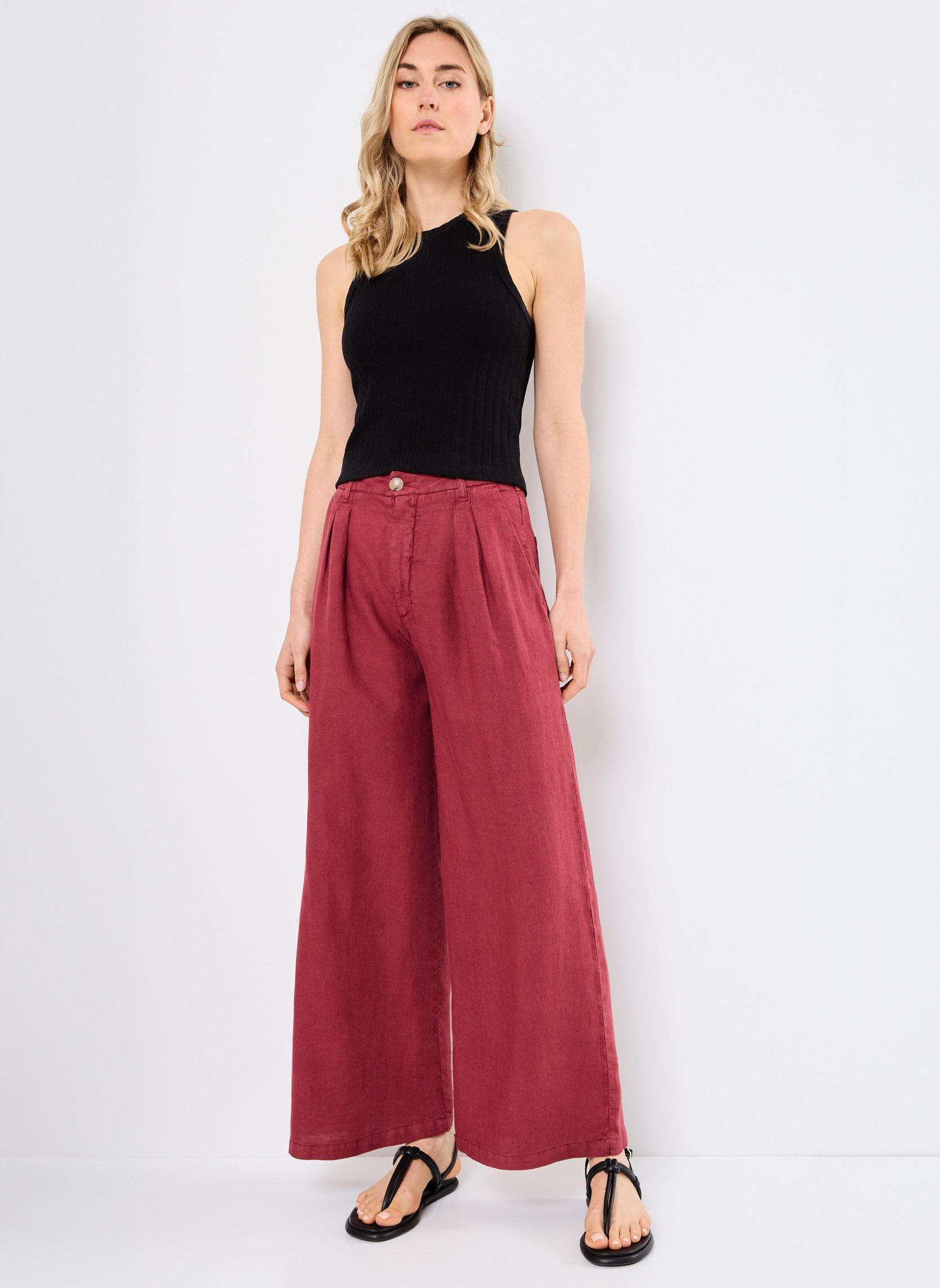 Pantalons larges Marisa femme bordeaux Maison Hotel Pantalons larges Marisa femme bordeaux Sauvignon