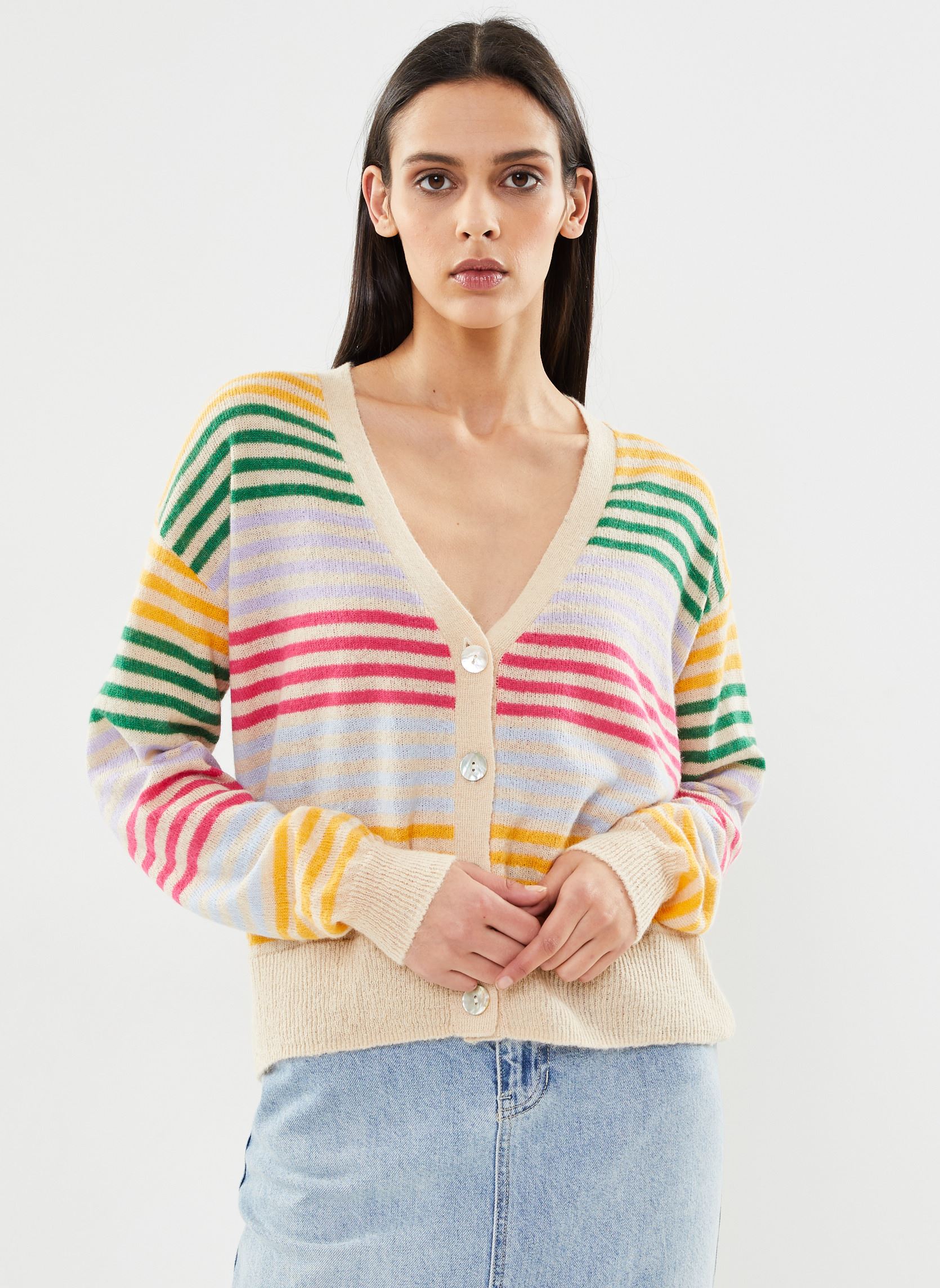 Gilets NUANS CARDIGAN femme multicolore Nümph Gilets NUANS CARDIGAN femme multicolore SESAME