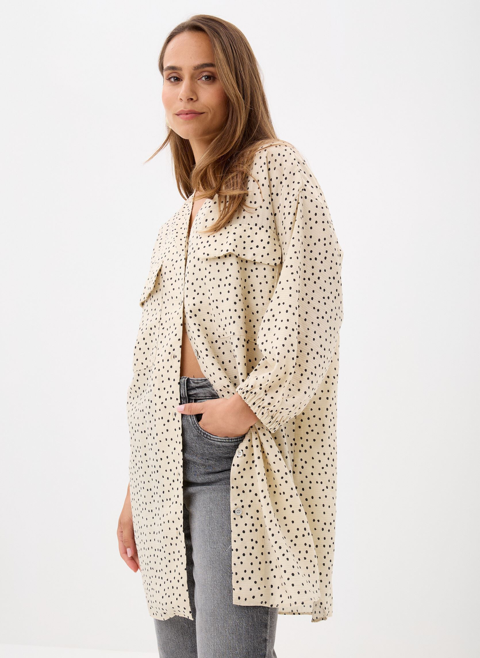 Chemises manches longues NUDANI LONG SHIRT femme beige Nümph Chemises manches longues NUDANI LONG SHIRT femme beige OYSTER GRAY