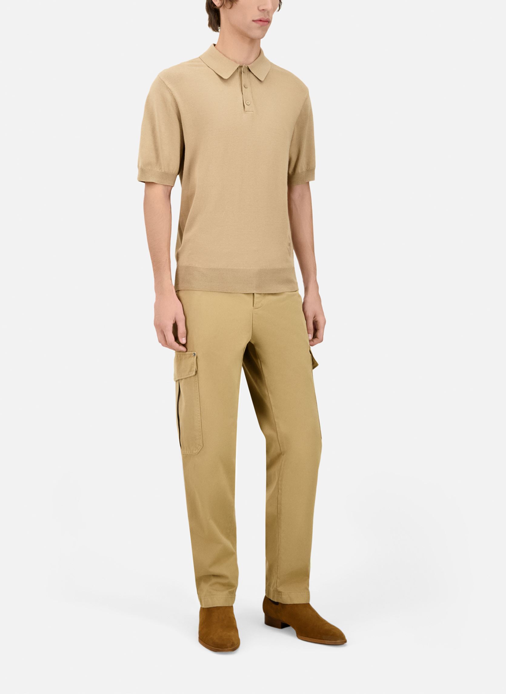 Polos manches courtes HPUL28018K homme marron The Kooples Polos manches courtes HPUL28018K homme marron BEIGE