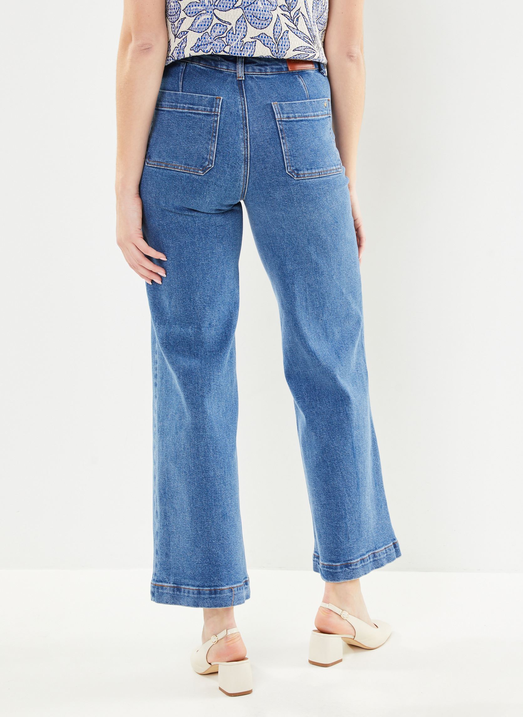 Wijde jeans / Flared Jeans Atlanty dames blauw La Petite Etoile Wijde jeans / Flared Jeans Atlanty dames blauw MEDIUM STONE