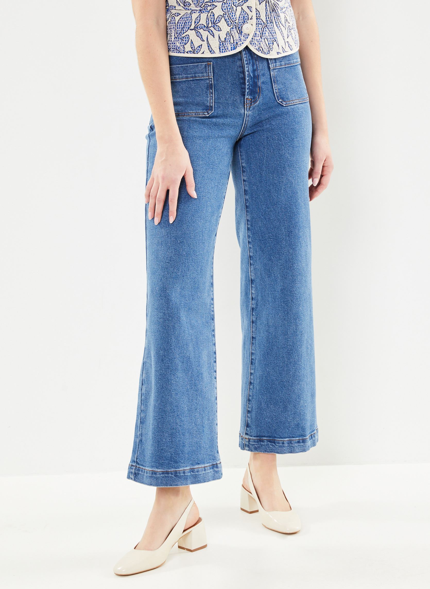 Wijde jeans / Flared Jeans Atlanty dames blauw La Petite Etoile Wijde jeans / Flared Jeans Atlanty dames blauw MEDIUM STONE