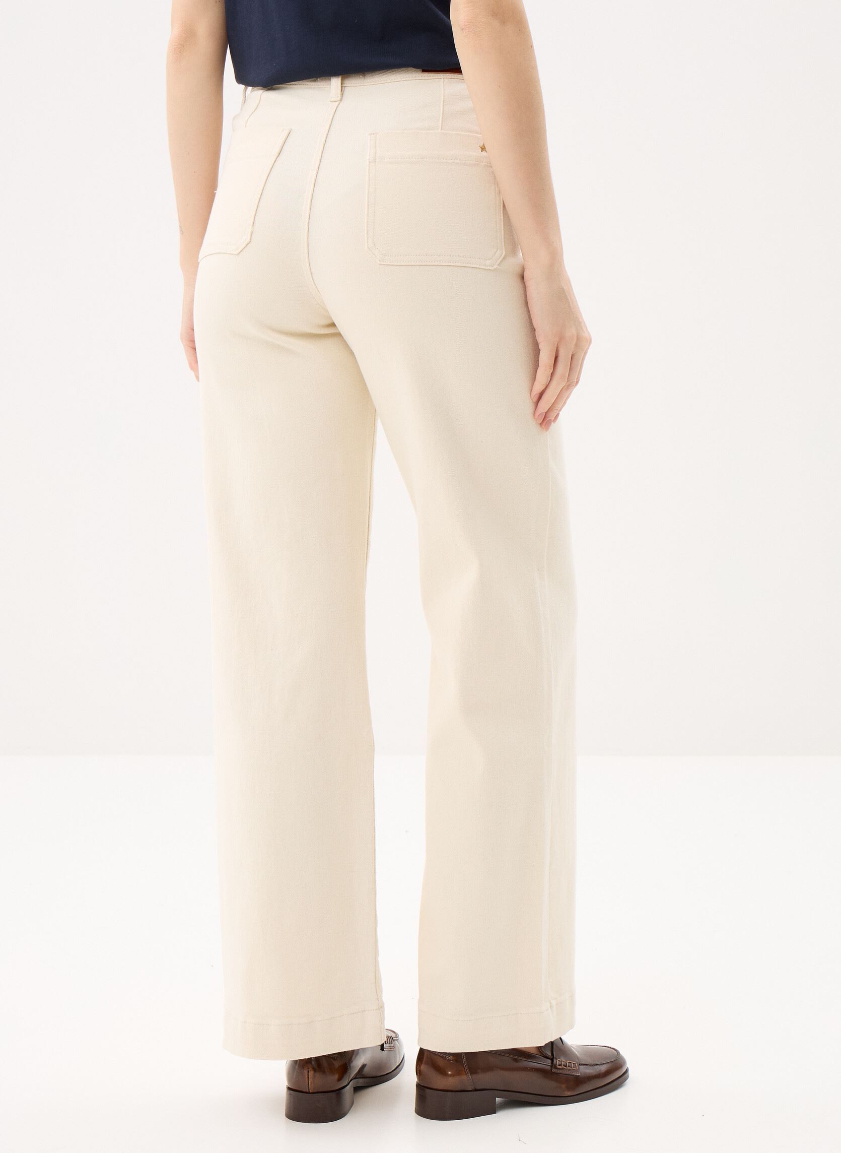 Wijde jeans / Flared Jeans Atlanty dames wit La Petite Etoile Wijde jeans / Flared Jeans Atlanty dames wit NATUREL