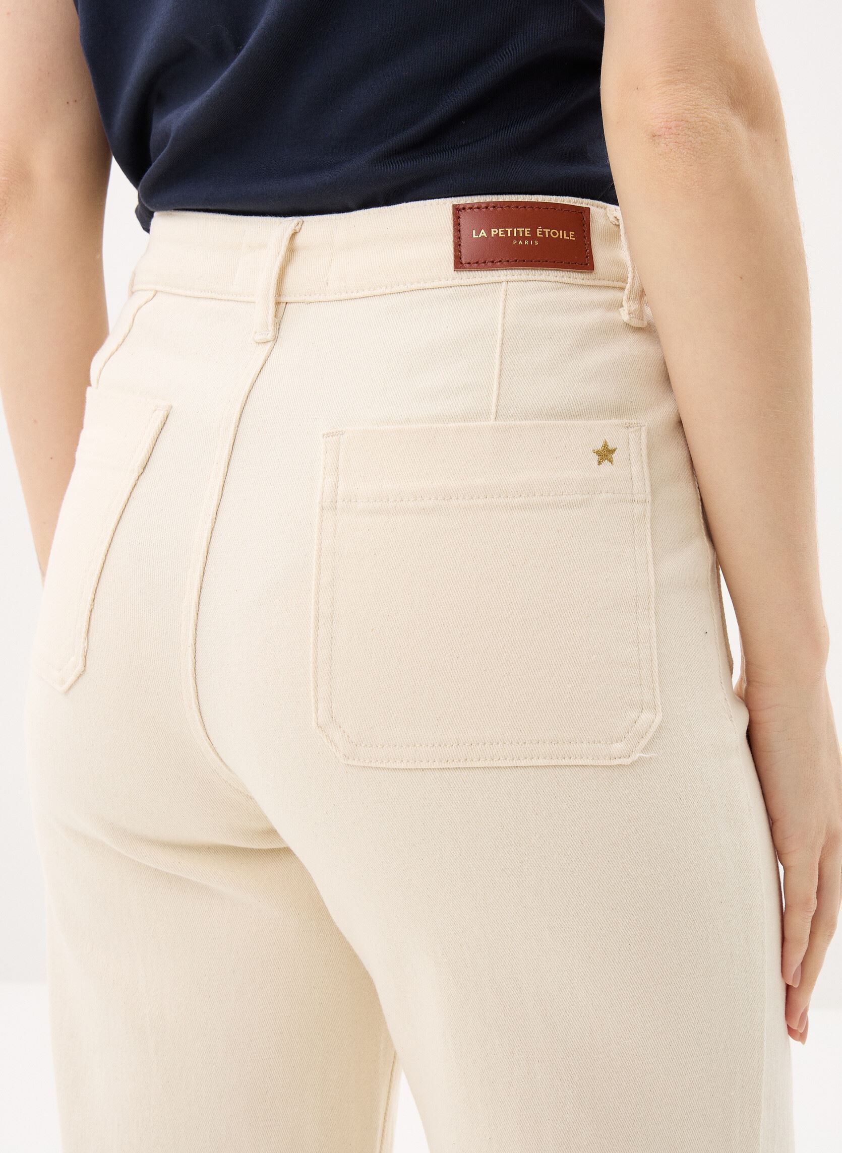 Wijde jeans / Flared Jeans Atlanty dames wit La Petite Etoile Wijde jeans / Flared Jeans Atlanty dames wit NATUREL