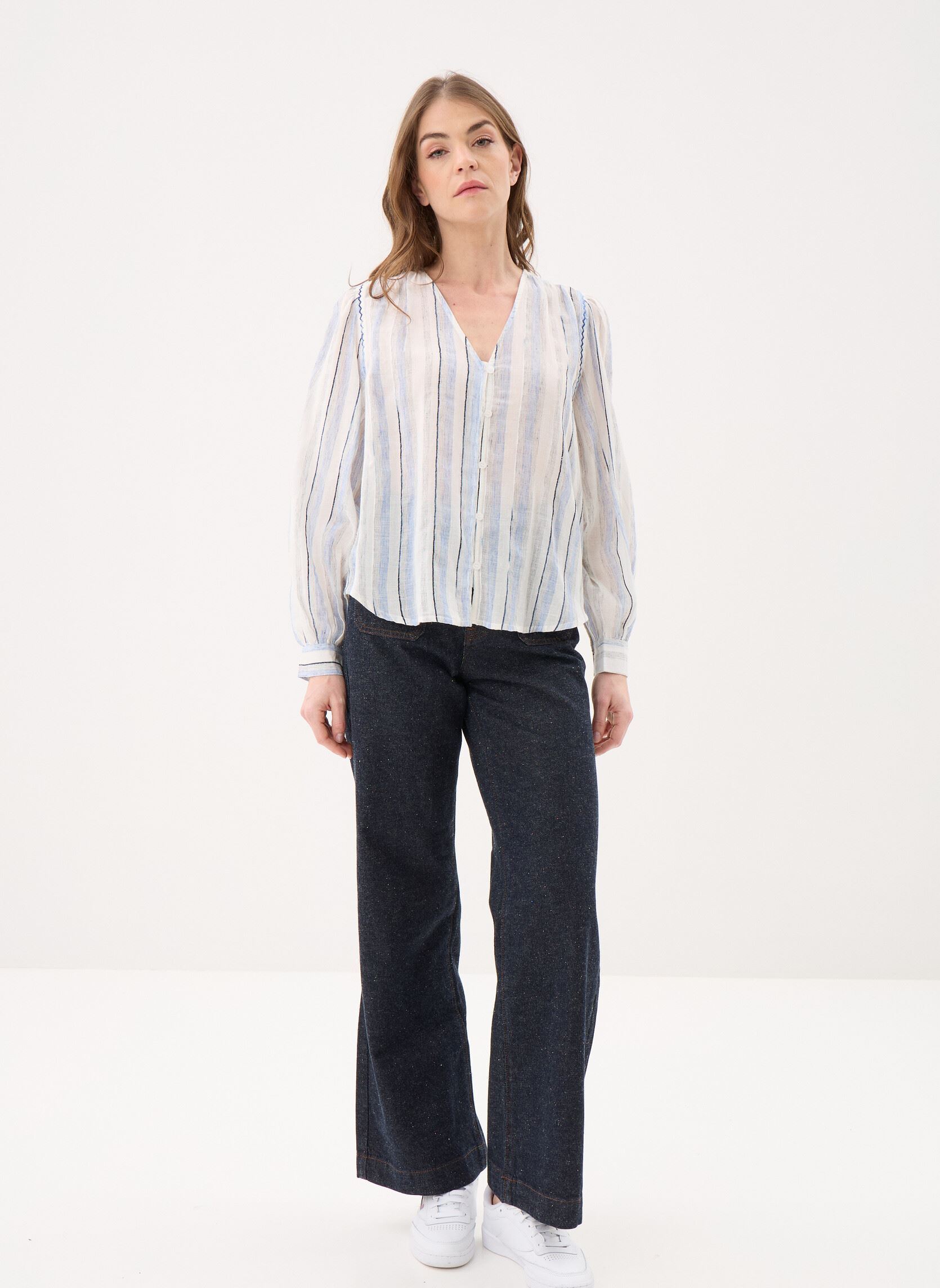 Wijde jeans / Flared Jeans Atlanty dames blauw La Petite Etoile Wijde jeans / Flared Jeans Atlanty dames blauw Brut