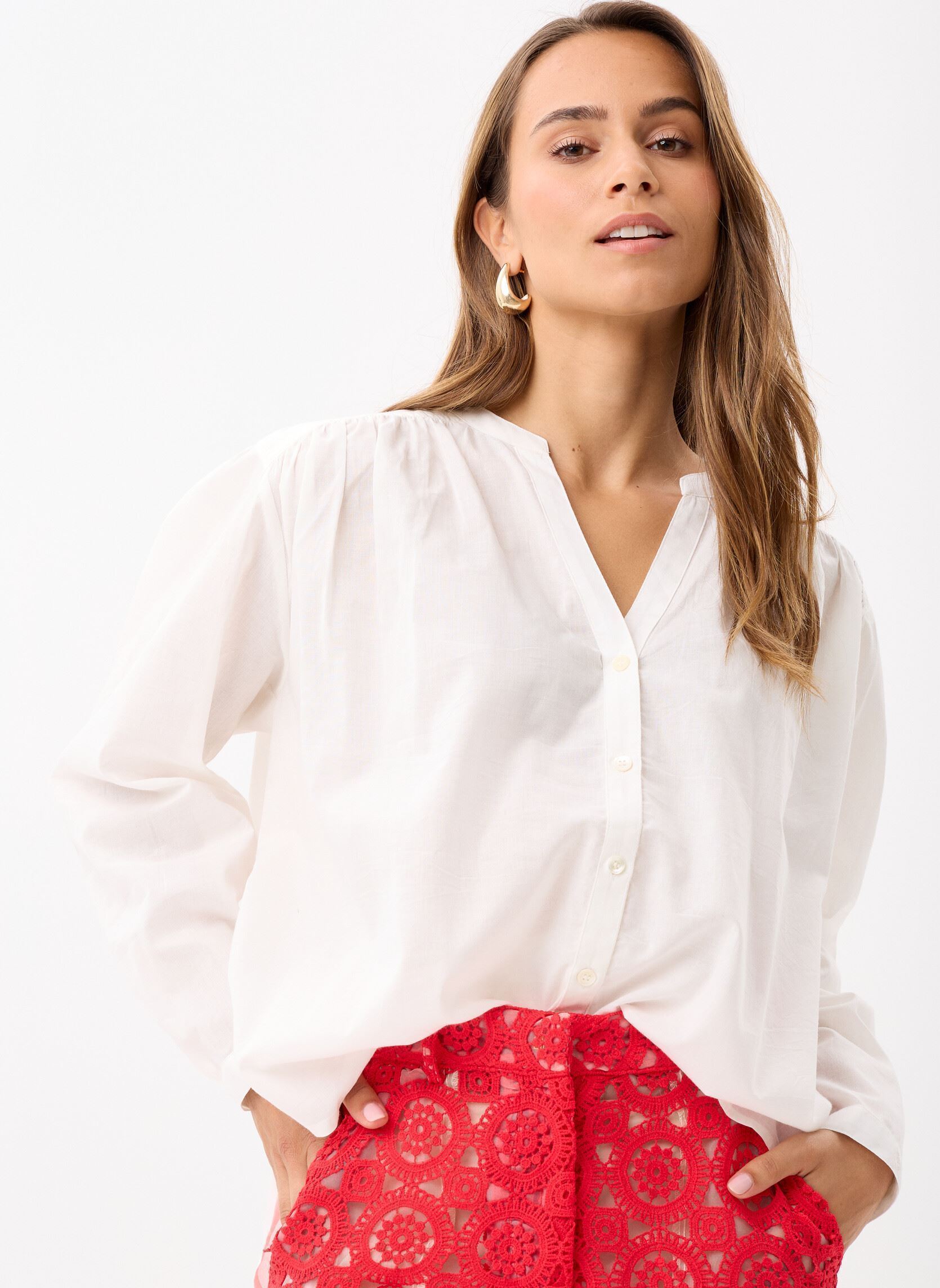 Blusas de manga larga Bolia mujer blanco La Petite Etoile Blusas de manga larga Bolia mujer blanco BLANC