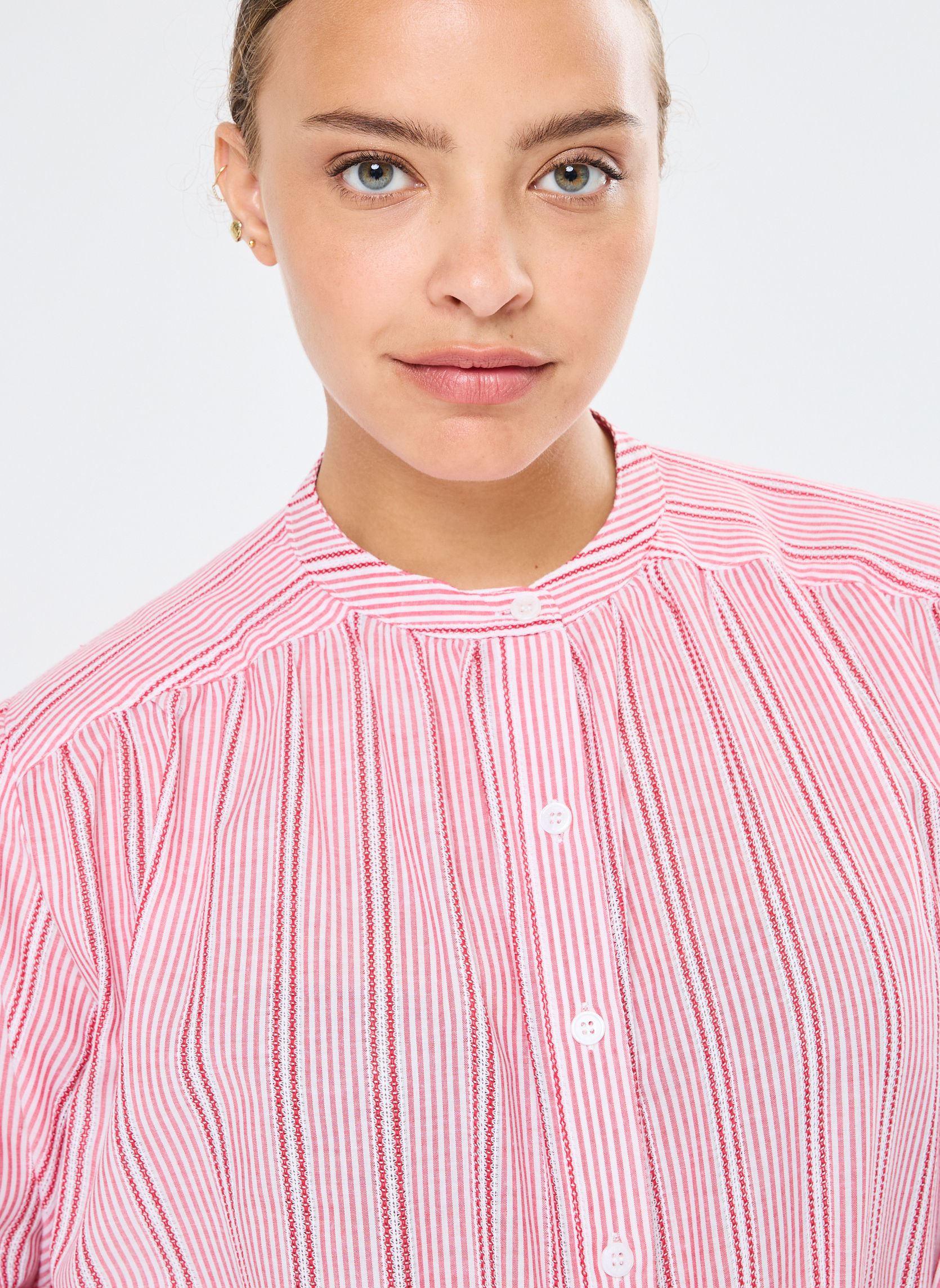Blouses manches longues Bolia femme blanc La Petite Etoile Blouses manches longues Bolia femme blanc ECRU/ROUGE